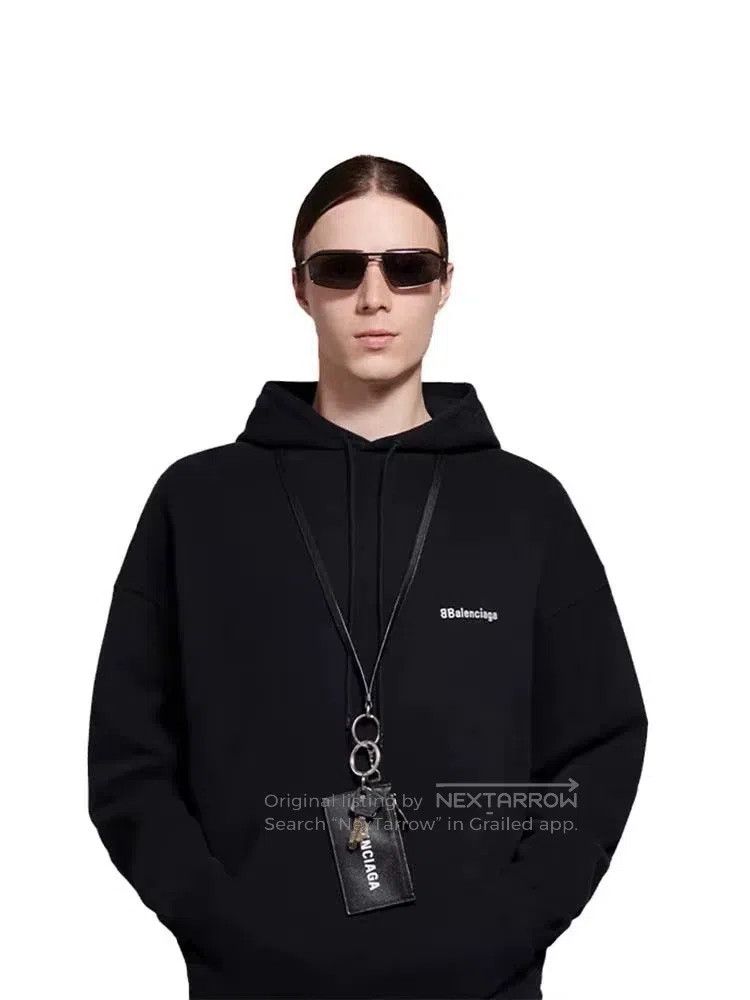 Balenciaga Balenciaga Deep Blue Embroidered Hoodie Sweatshirt Size US M / EU 48-50 / 2 - 4 Thumbnail