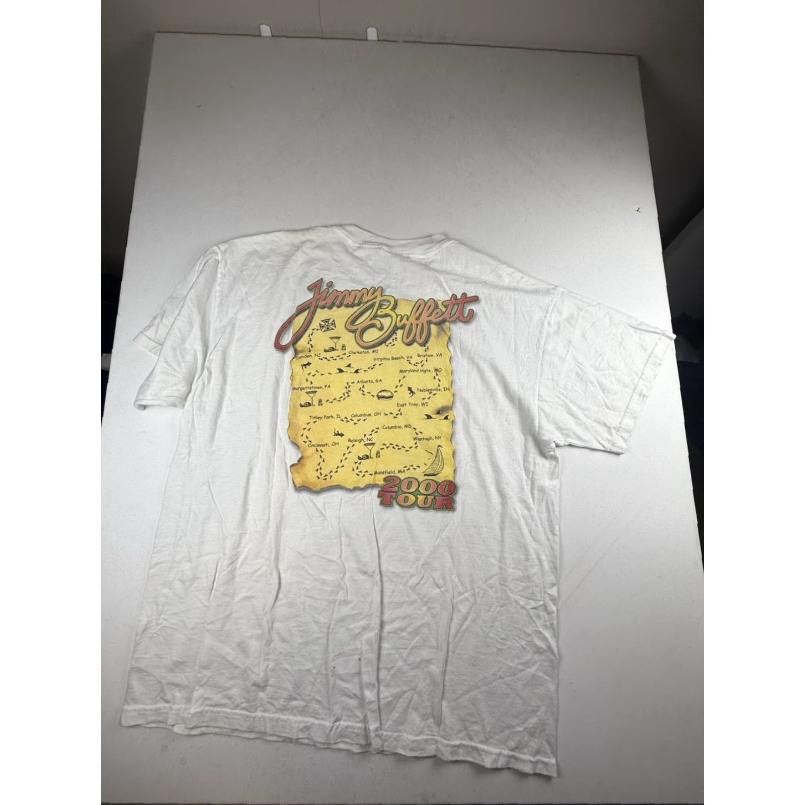 Delta VINTAGE Jimmy Buffett Tour T Shirt Delta XL Double Sided White 2000-2009 Men T-Shirt Size US XL / EU 56 / 4 - 6 Thumbnail