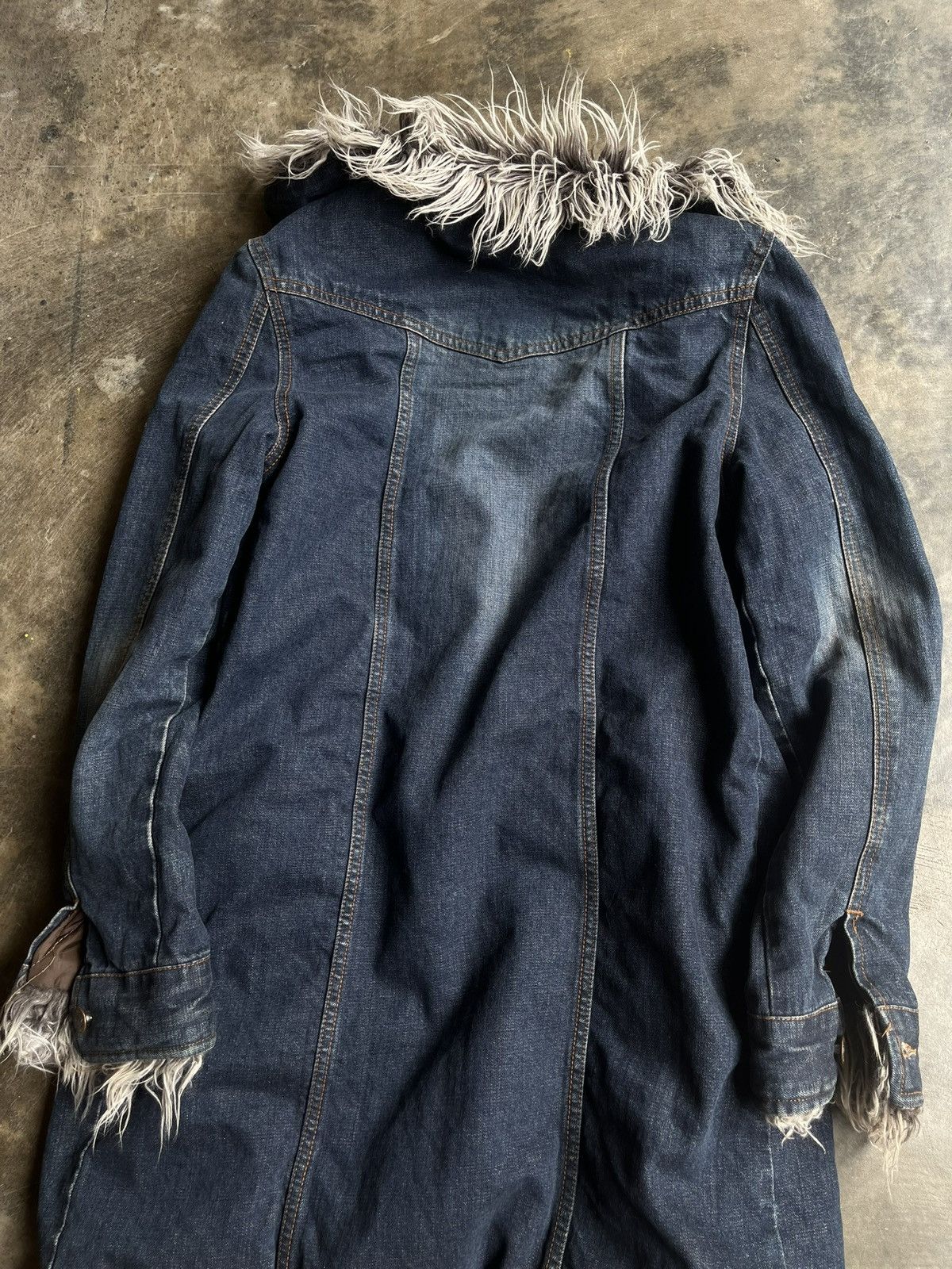 Isamu Katayama Backlash JAPANESE 2000’s CRAZY FUR DENIM JACKET VKEI GOTHIC STYLE Size US S / EU 44-46 / 1 - 5 Thumbnail