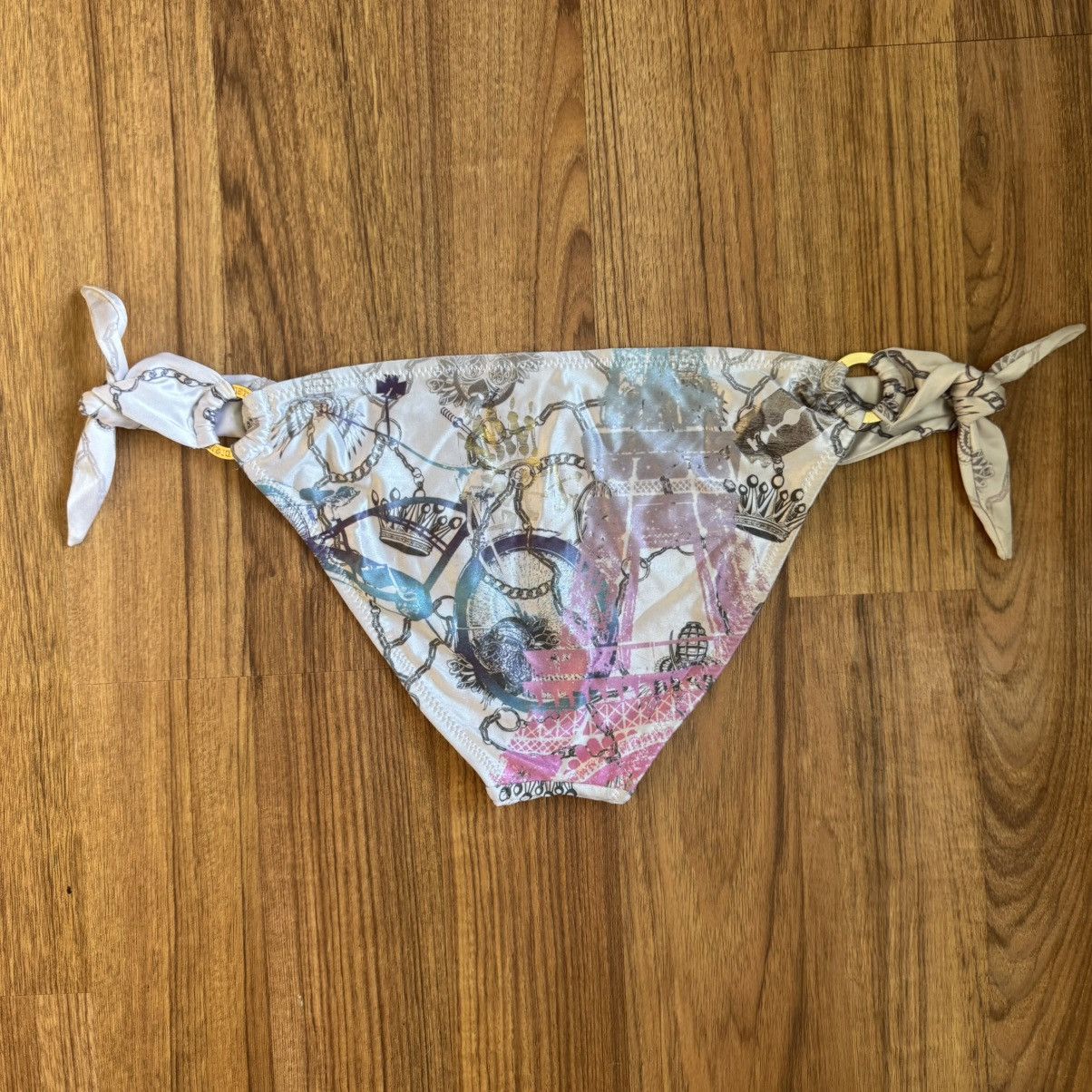 Ed Hardy CHRISTIAN AUDIGIER Vintage Y2K White Pink Paris Bikini Set Size L / US 10 / IT 46 - 11 Thumbnail