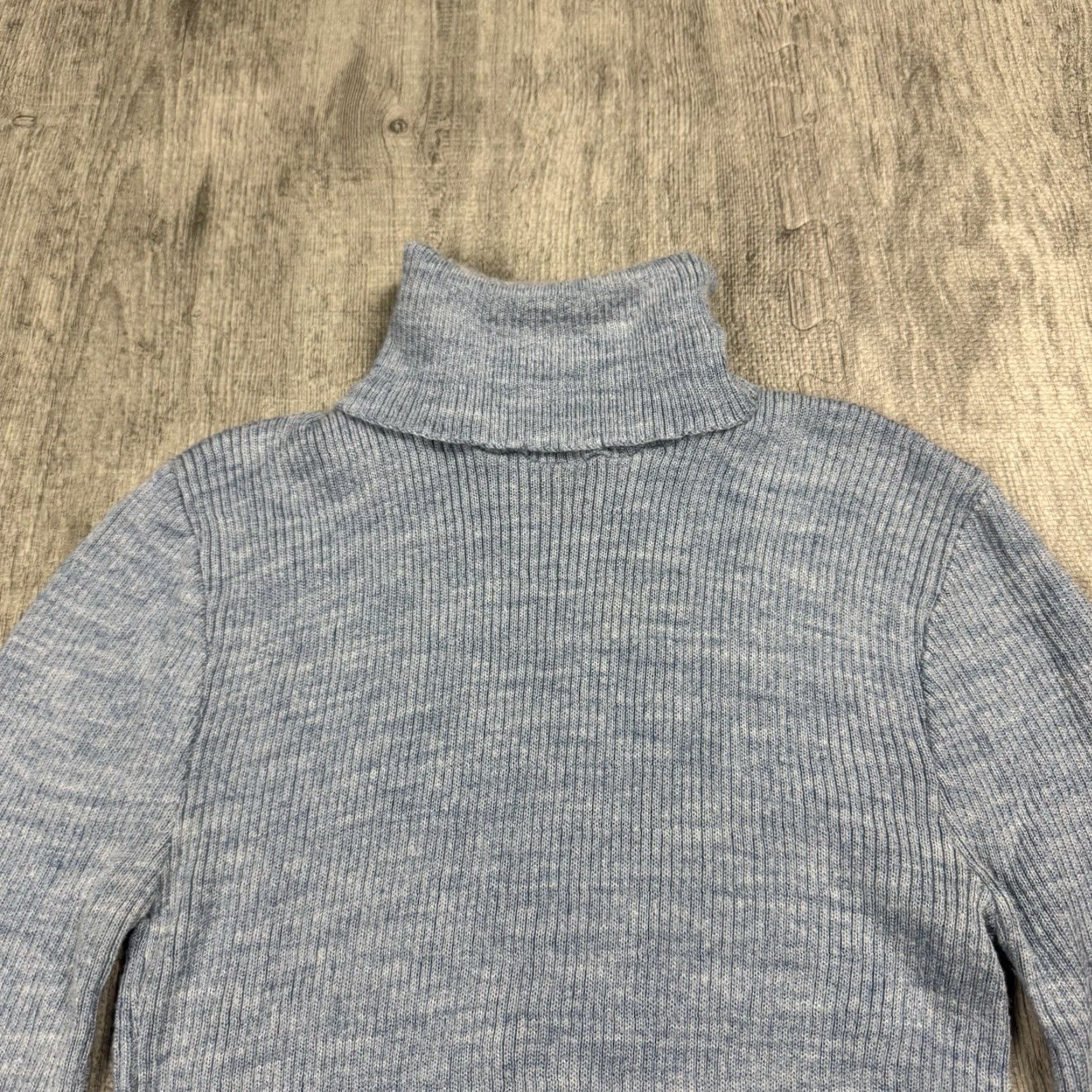 Vintage VINTAGE The Damon Turtle Sweater Shirt Women Slim Turtleneck Heathered Blue Size M 80s 90s Geek Knitted Knit Long Sleeve Size M / US 6-8 / IT 42-44 - 2 Thumbnail