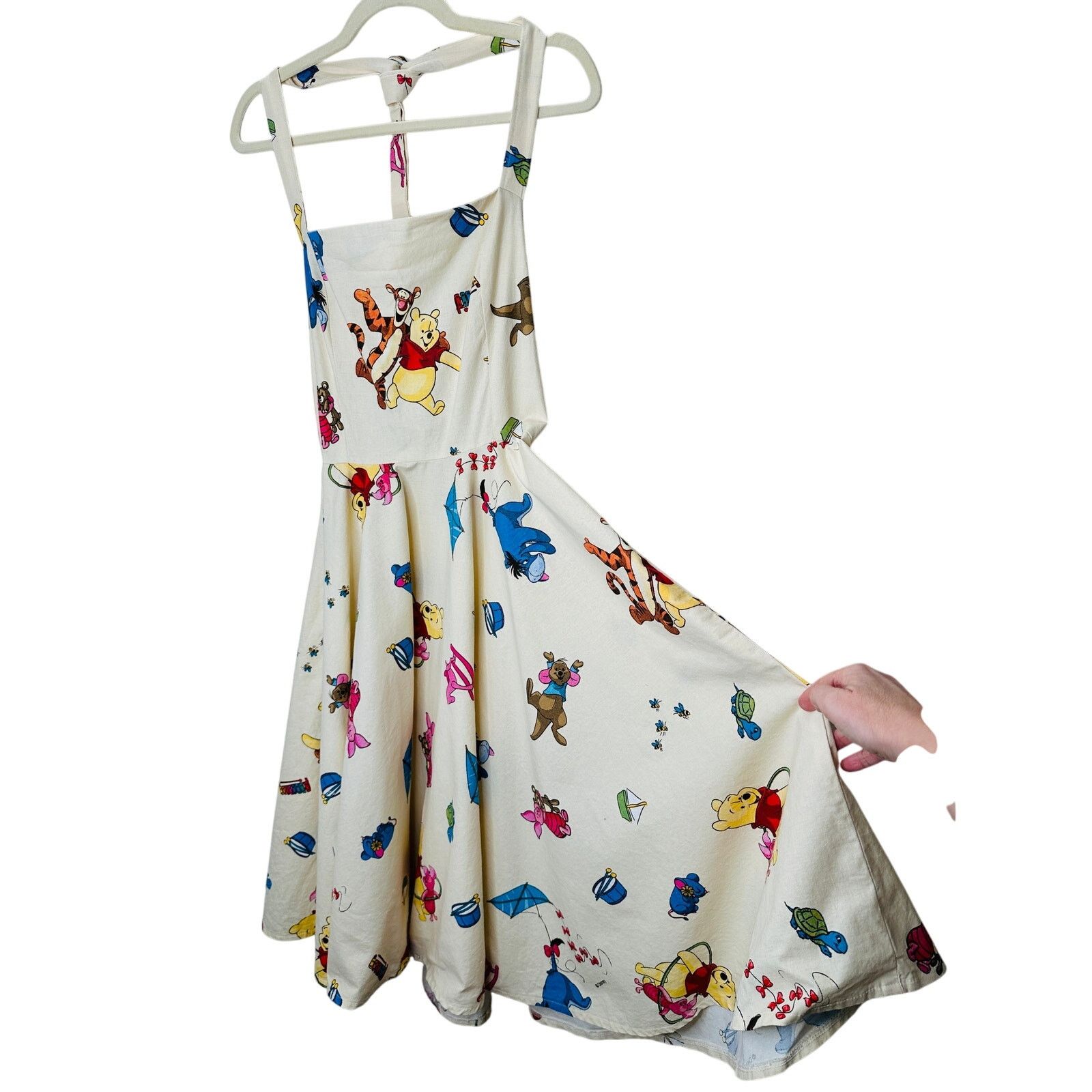 Other Vintage Cream Winnie The Poo Print Apron Dress Small Size S / US 4 / IT 40 - 3 Thumbnail