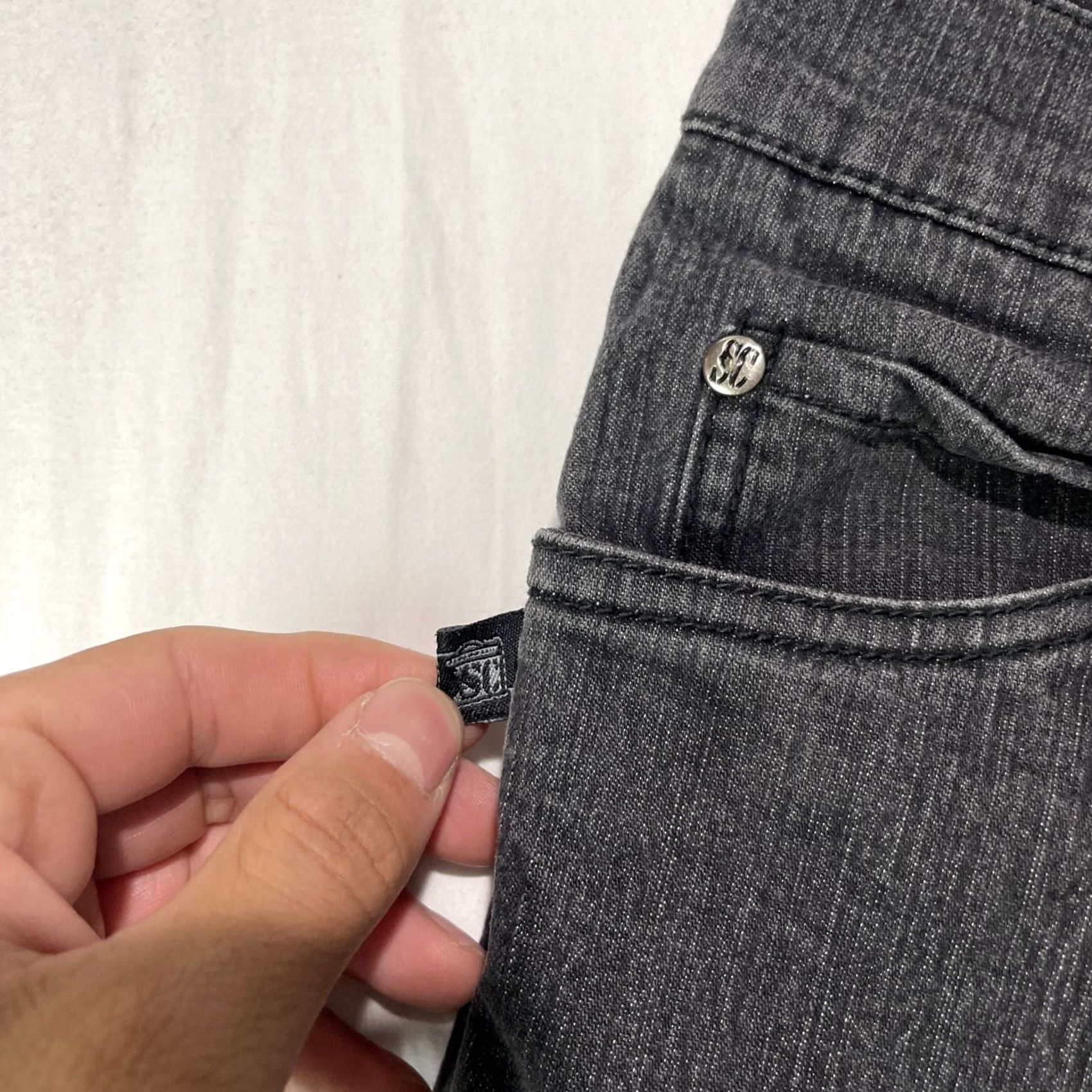 Vintage Social Collision Jeans Mens 30x33.5 Slim Skinny Black Denim 5-Pocket Zipper Button Cotton Polyester Goth Grunge Y2K Band Biker Size US 30 / EU 46 - 6 Thumbnail