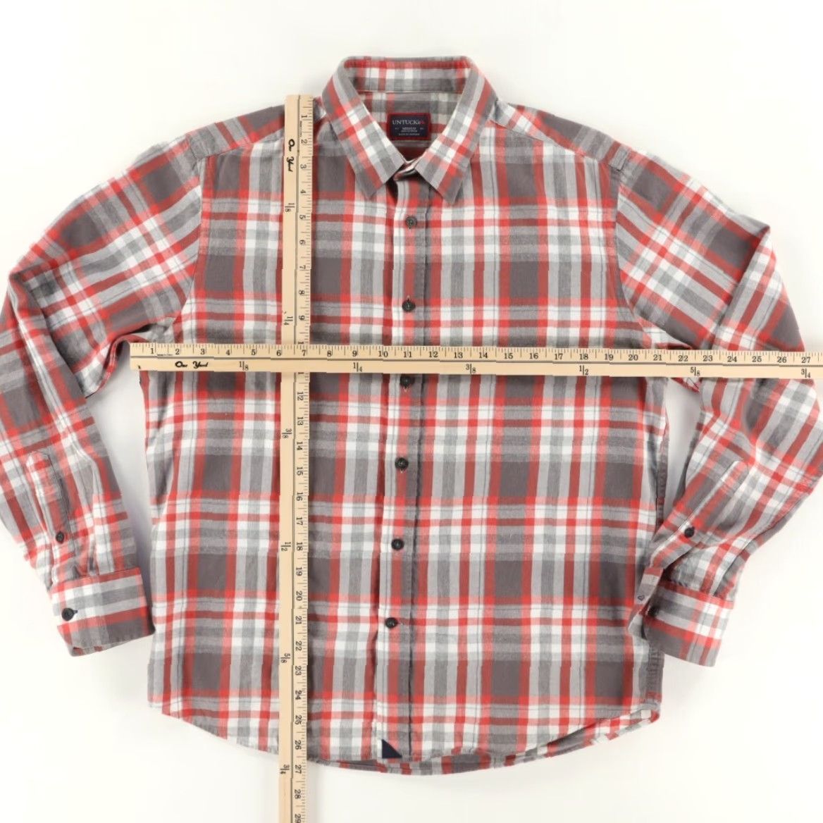 UNTUCKit Untuckit Shirt Men M Flannel Plaid Long Sleeve Button Up Cotton Multi-Colored - 95? Size US M / EU 48-50 / 2 - 3 Thumbnail