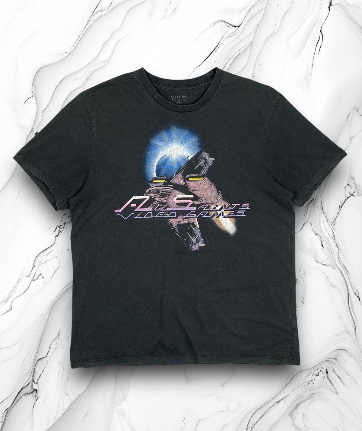 Allsaints Allsaints Arcade Space Faded Black T Shirt Size L Size US L / EU 52-54 / 3 - 1 Thumbnail