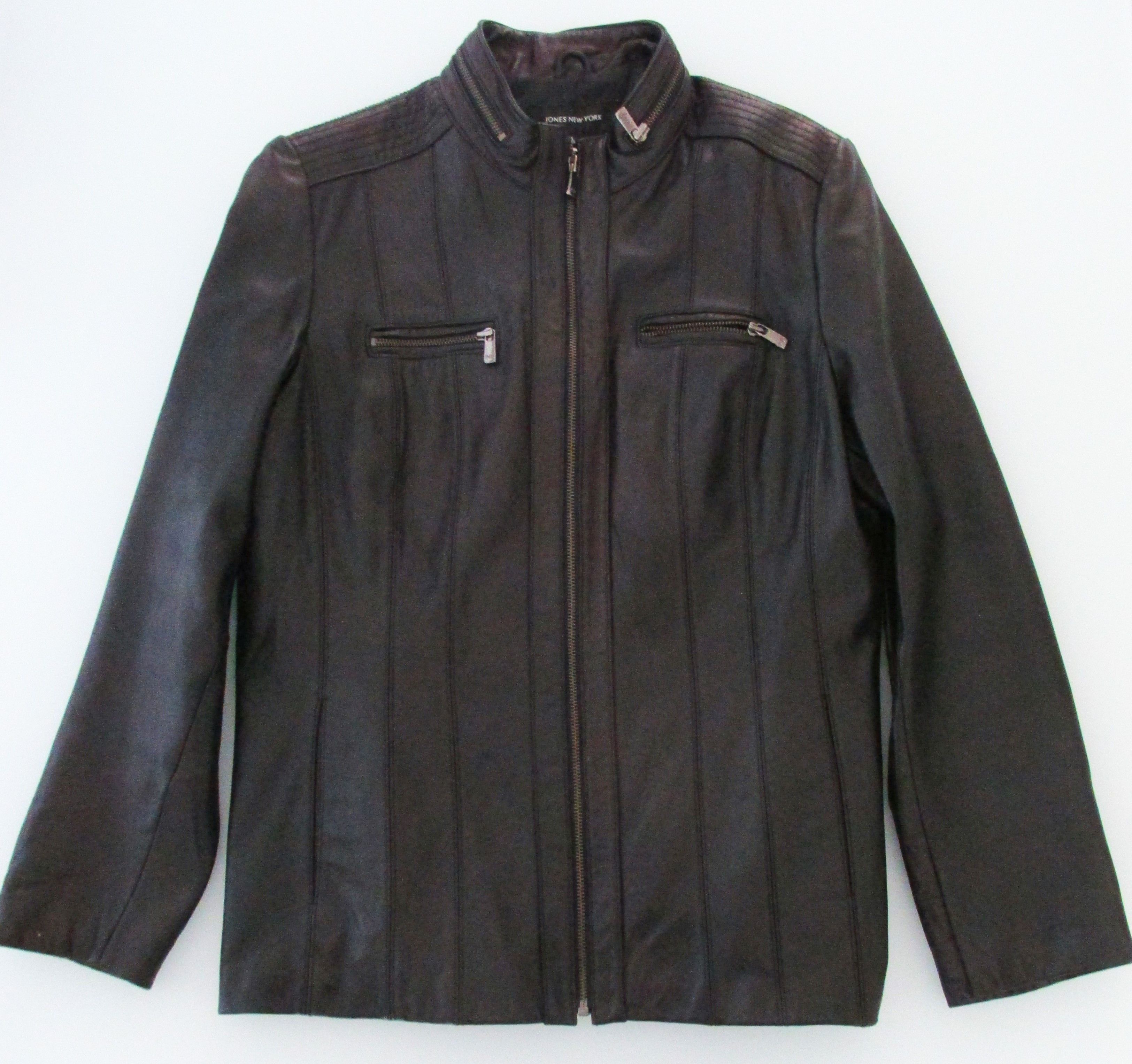 Jones New York Jones NY Women's Motorcycle Styled Leather Jacket Size XL Size XL / US 12-14 / IT 48-50 - 1 Thumbnail
