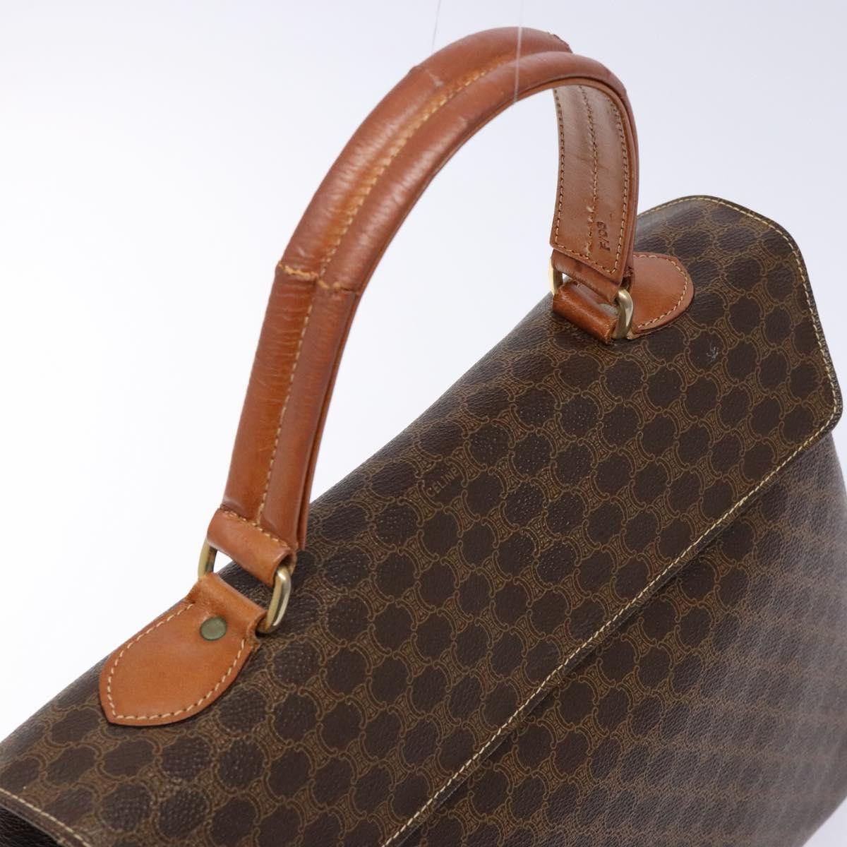 Celine CELINE Macadam Canvas Hand Bag Pvc Leather Brown Gold Size ONE SIZE - 6 Thumbnail