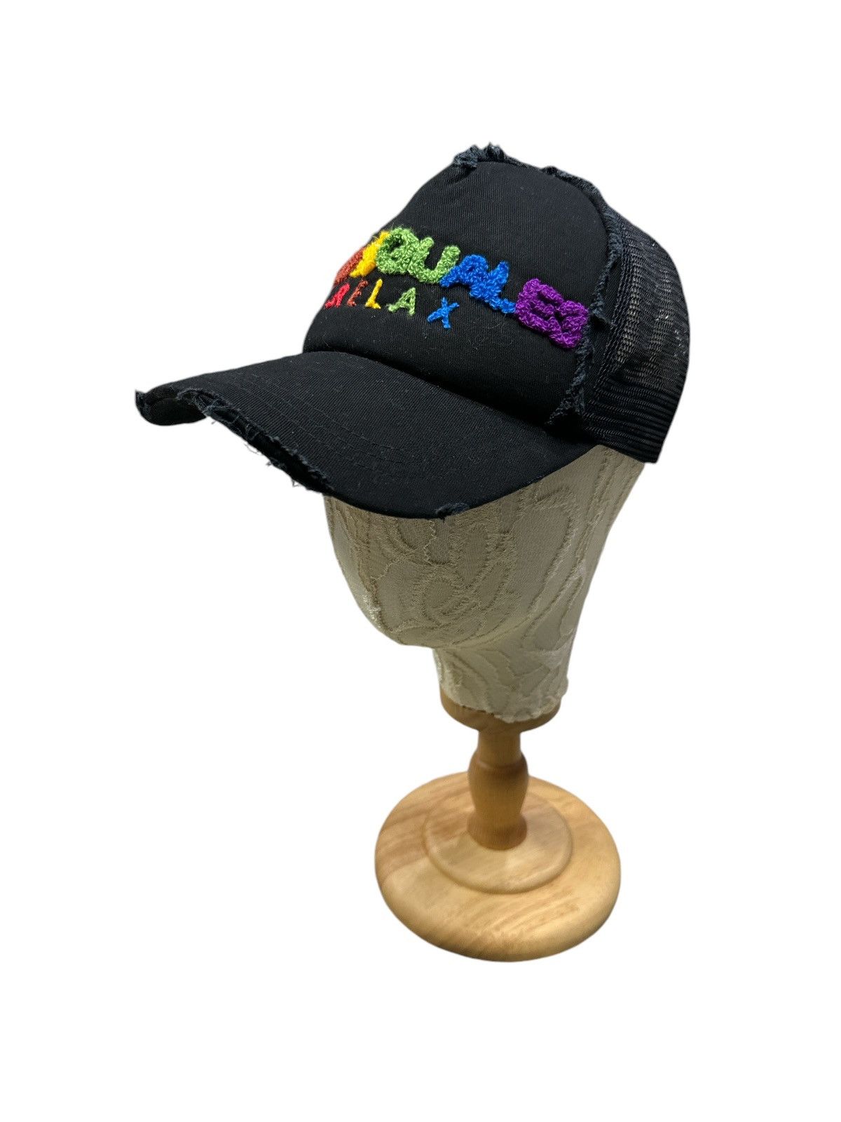 Japanese Brand 1PIU1UGUALE3 DENIM DESTROYED TRUCKER CAP HAT Size ONE SIZE - 3 Thumbnail