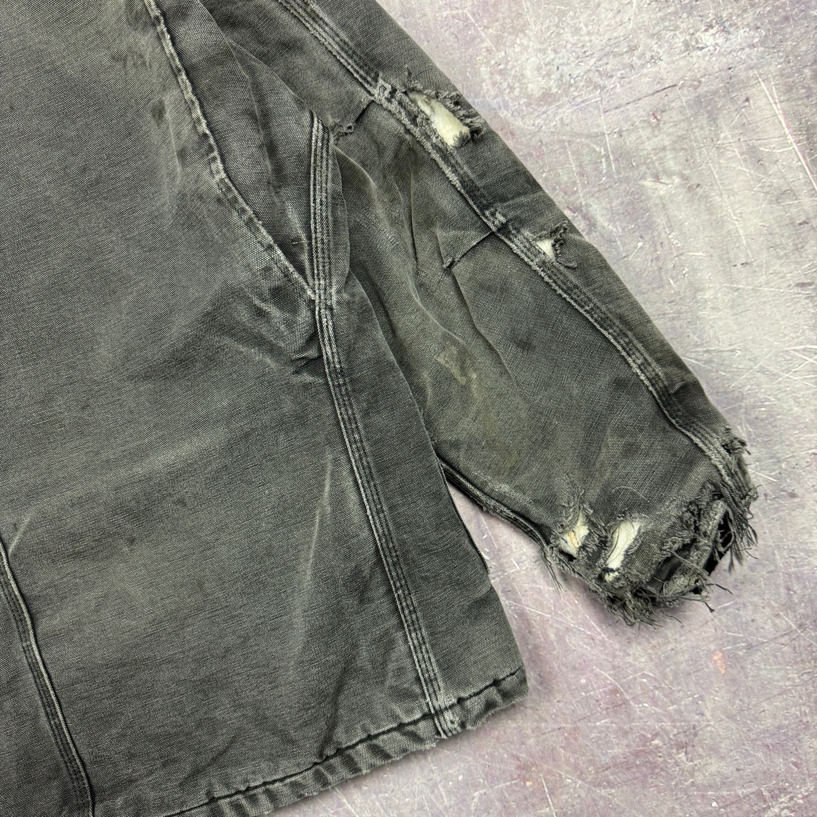 Carhartt × Vintage 90s Faded Black Thrashed Carhartt Arctic Work Jacket L 2321 Size US L / EU 52-54 / 3 - 8 Thumbnail