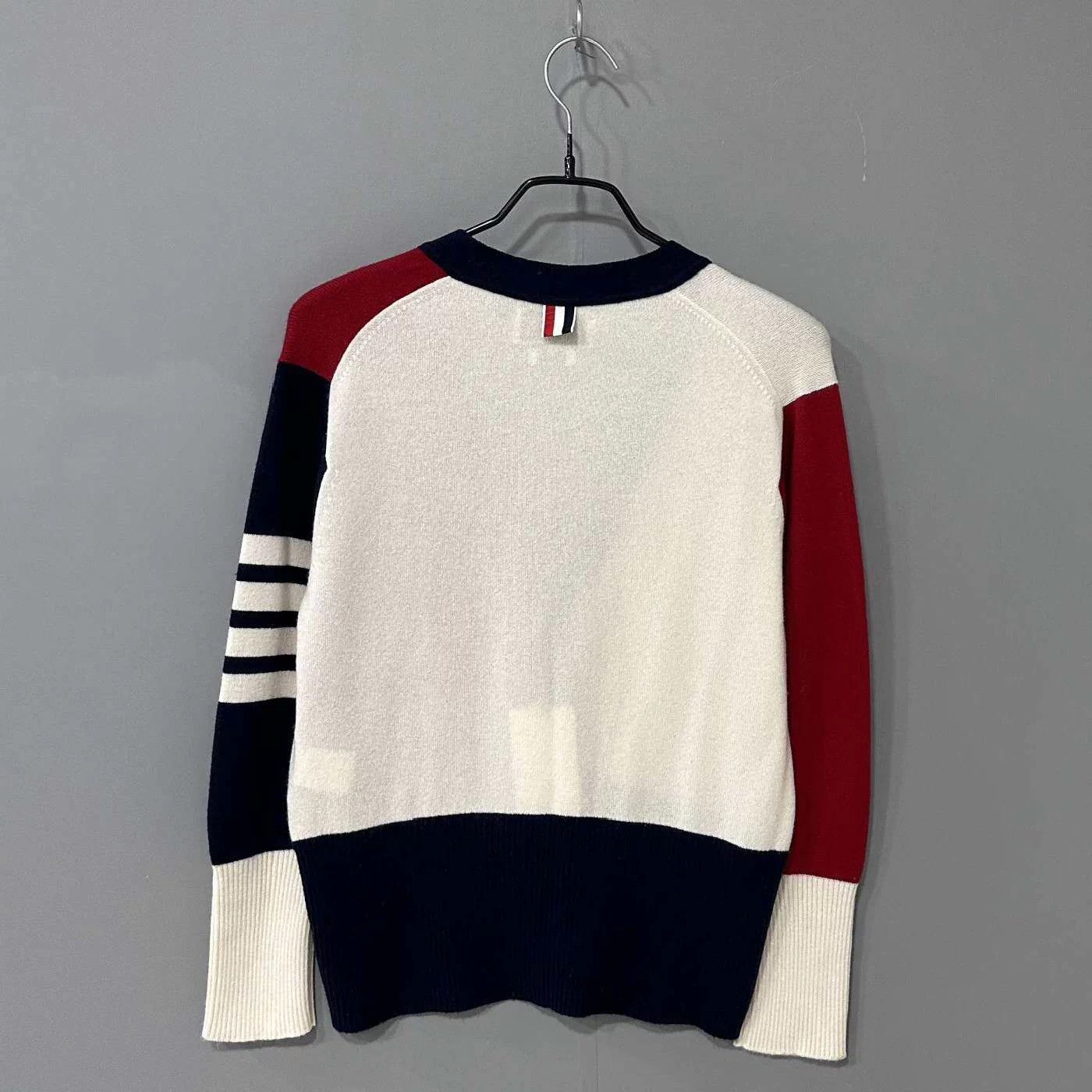 Thom Browne Thom Browne Cream Red CB Cashmere Cardi 2 Size M / US 6-8 / IT 42-44 - 3 Thumbnail