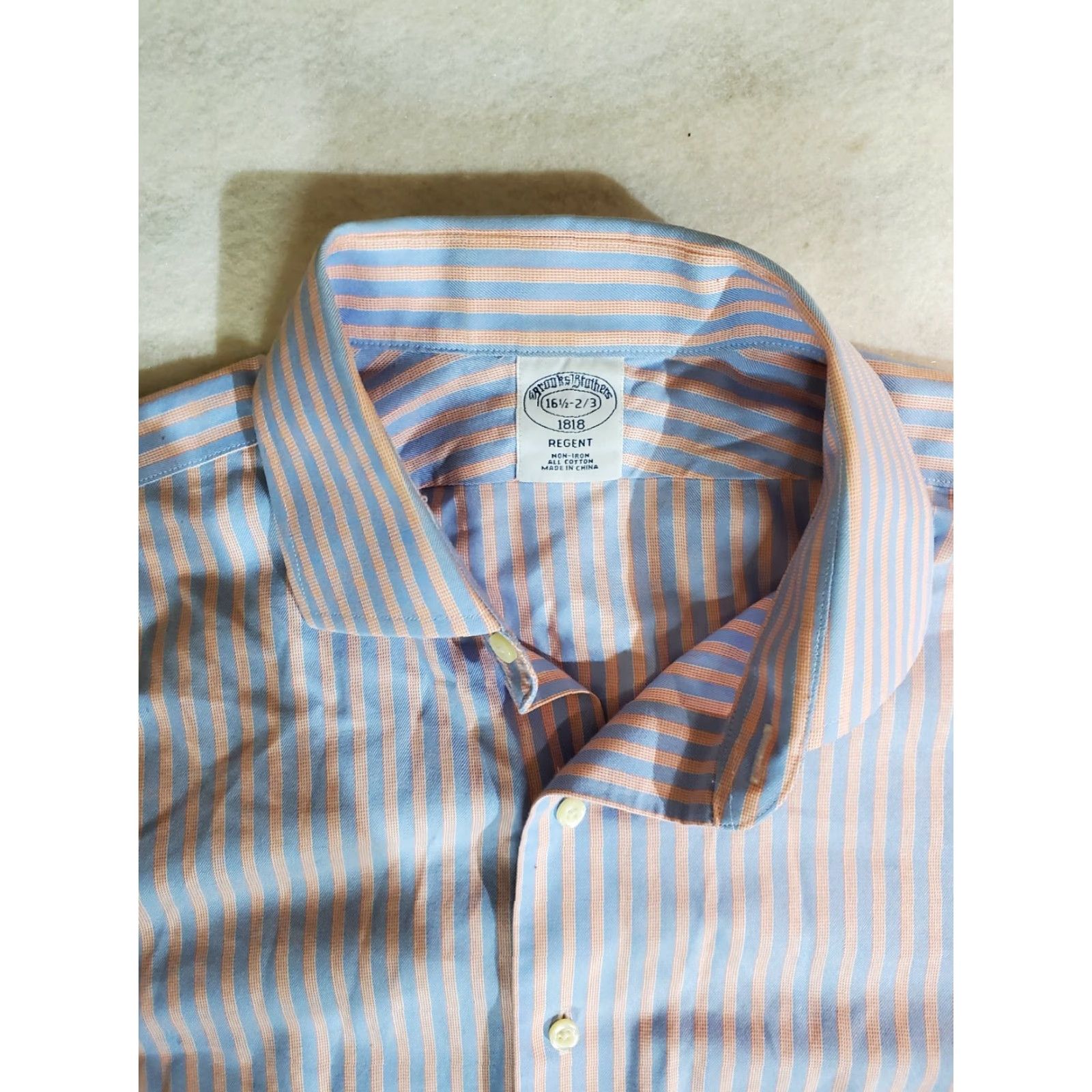 Brooks Brothers Brooks Brothers Regent Button Down Shirt 16 1/2 - 2/3 Blue Pink Striped Non-Iron Shirt Mens Regular 100% Cotton Dress Shirt 90s Size US XL / EU 56 / 4 - 3 Thumbnail