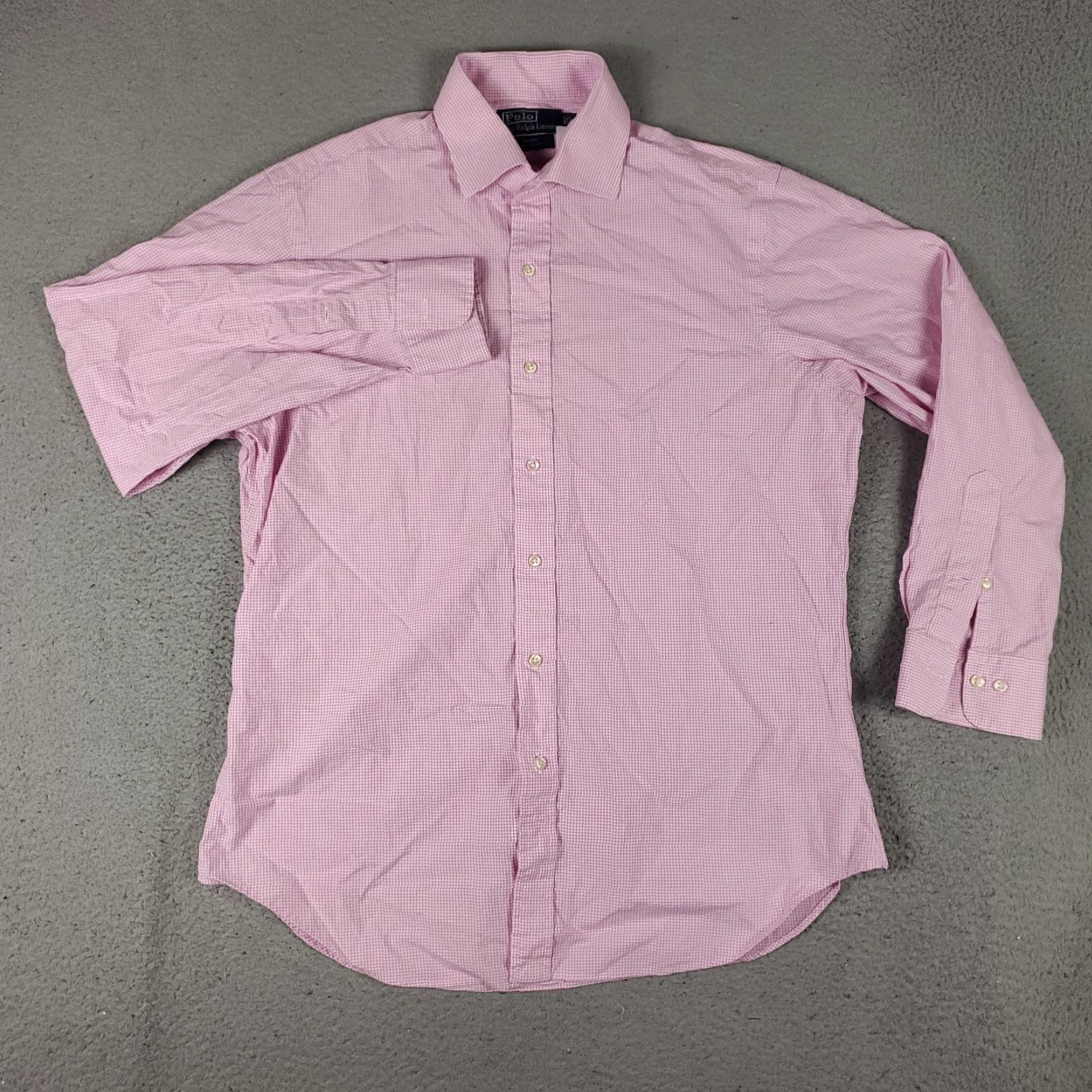Ralph Lauren Ralph Lauren Dress Shirt Mens Size 16 Purple Check Long Sleeve Button-Up Regular Fit Size 42R - 2 Thumbnail