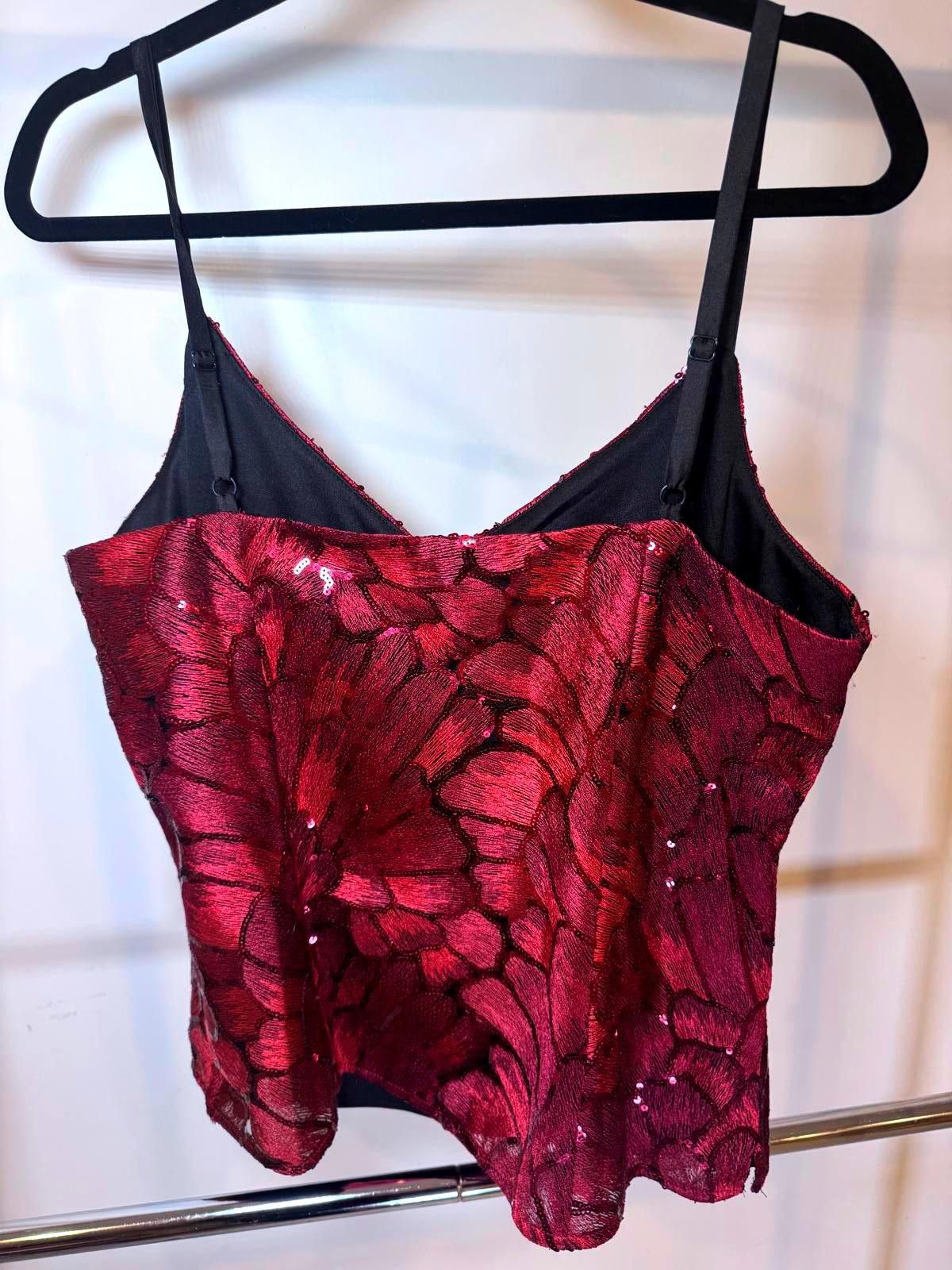 Designer Elegant Sequined Cami Top - White House Black Market Size L / US 10 / IT 46 - 2 Thumbnail