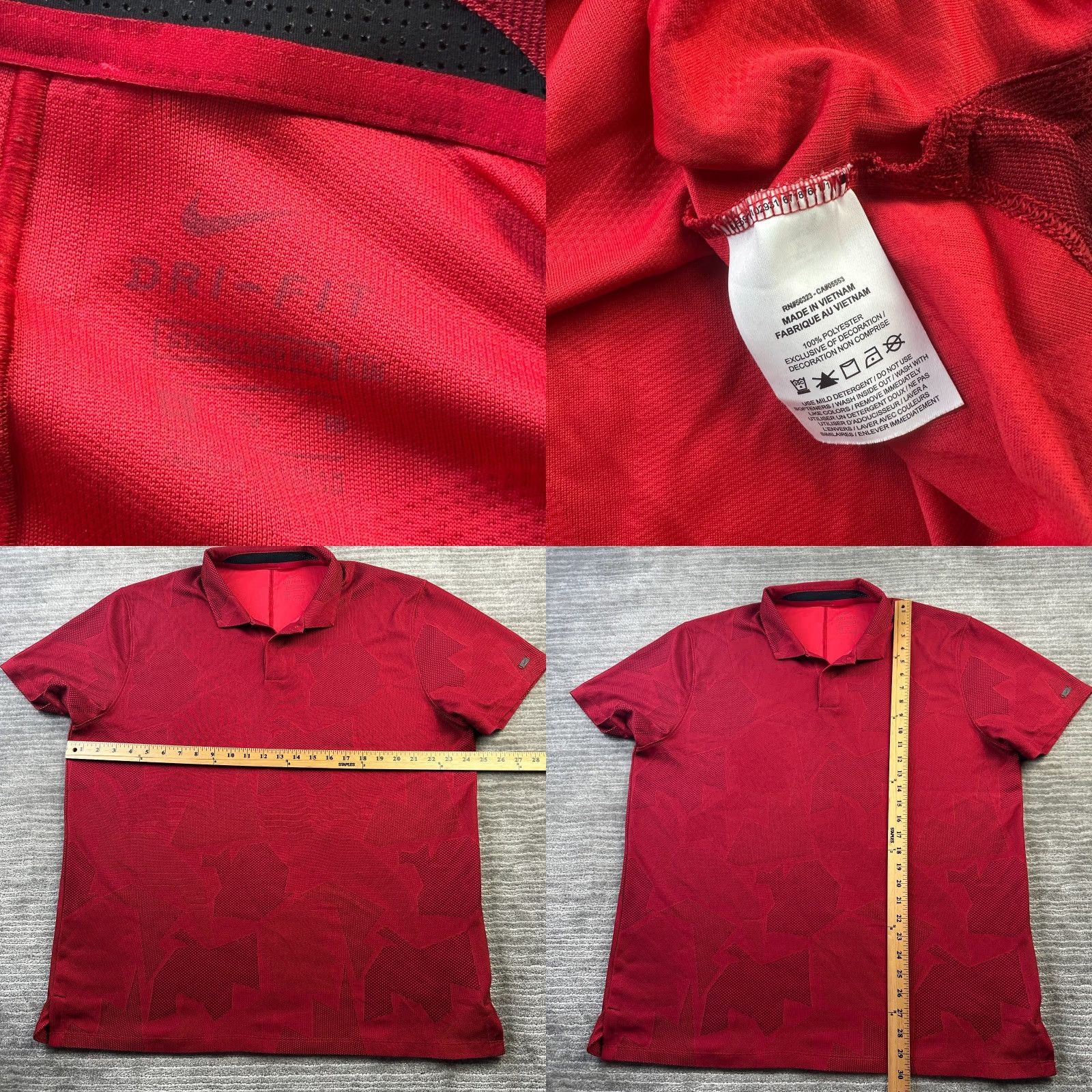 Nike Nike Tiger Woods Polo Shirt Mens XL Red Golf Dri-Fit Jacquard Size US XL / EU 56 / 4 - 8 Thumbnail