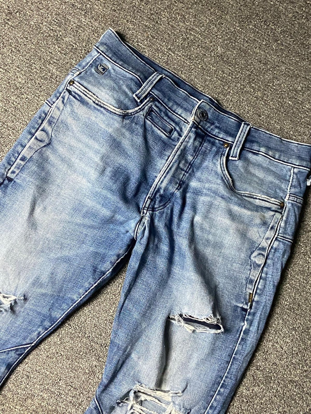 G-Star G-STAR RAW DSTAQ 3D Slim Ripped Jeans (141) Size US 31 - 7 Thumbnail