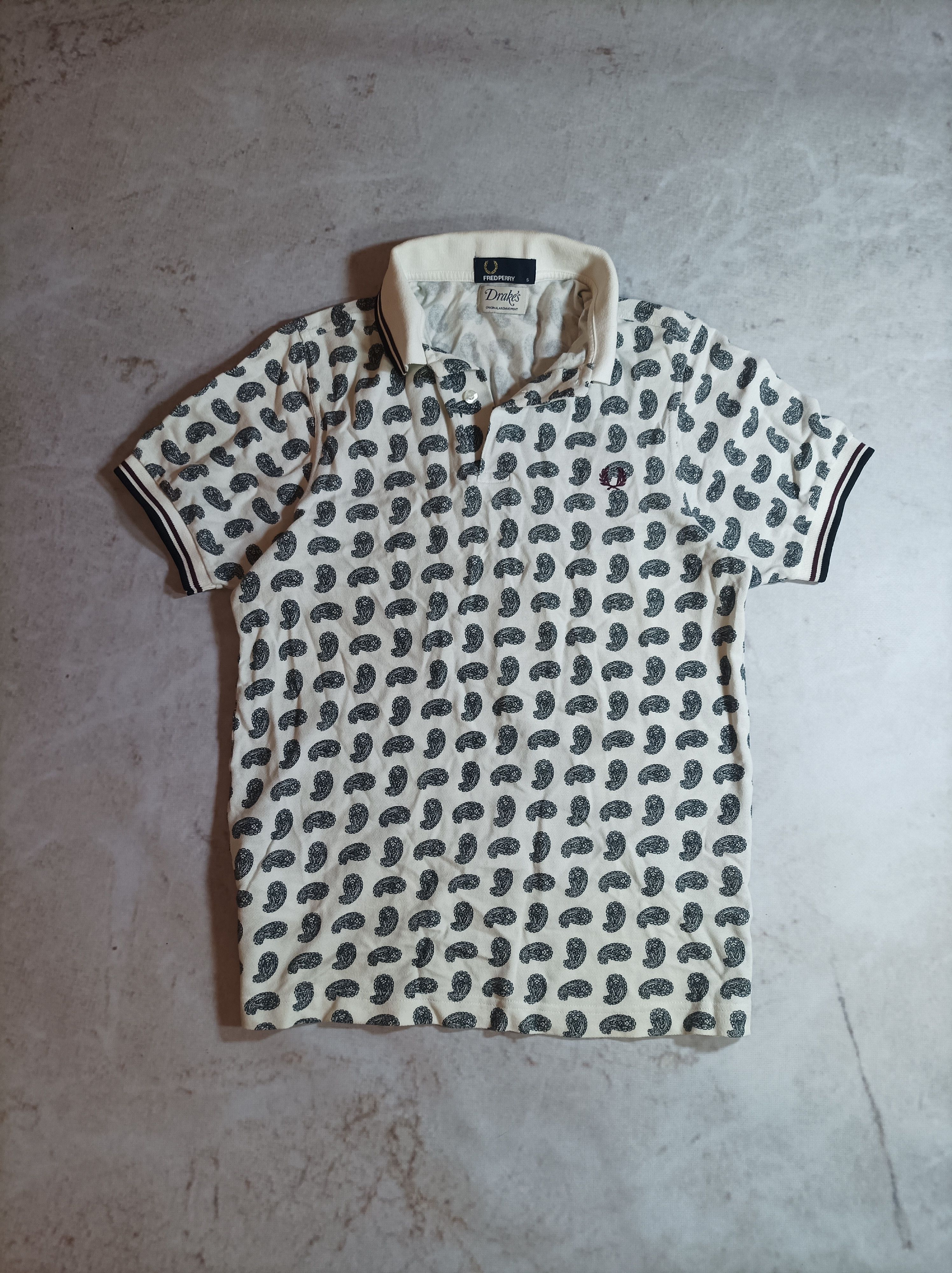 Drake's × Fred Perry Vintage FRED PERRY x DRAKES Monogram Polo Shirt Y2K LUXURY Size US S / EU 44-46 / 1 - 1 Thumbnail