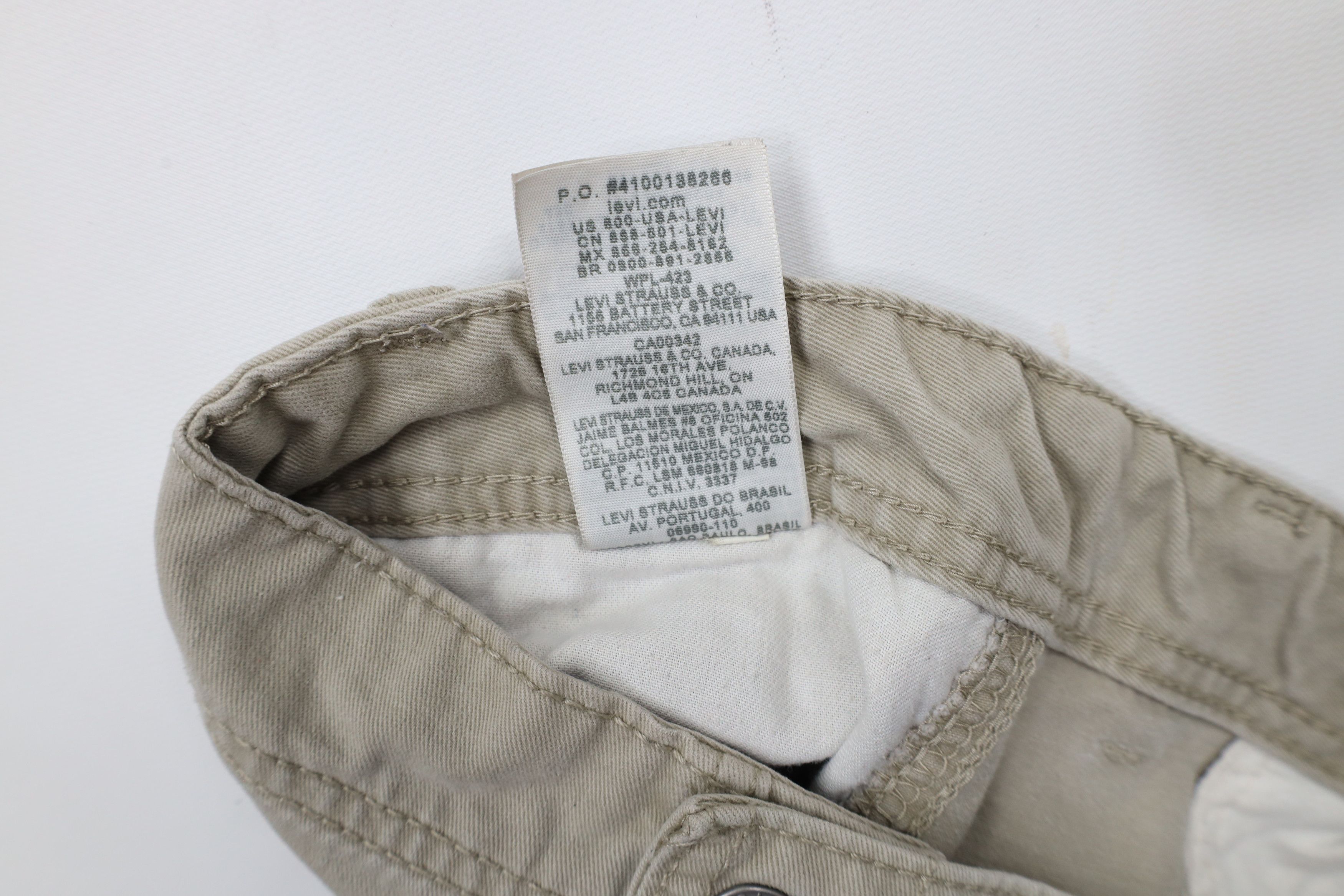 Levi's × Vintage Vintage Y2K Levis Fit Wide Leg Cargo Pants Beige Cotton Size US 44 / EU 60 - 10 Thumbnail