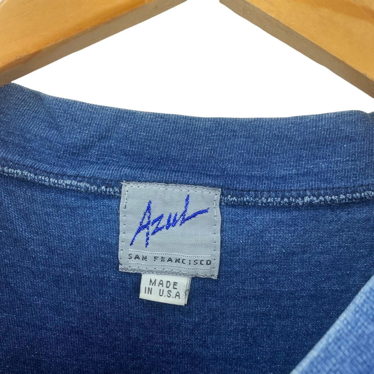 Vintage Vintage AZUL SAN FRANCISCO Natural Pure Indigo Dye Tee Shirt Size US L / EU 52-54 / 3 - 3 Thumbnail
