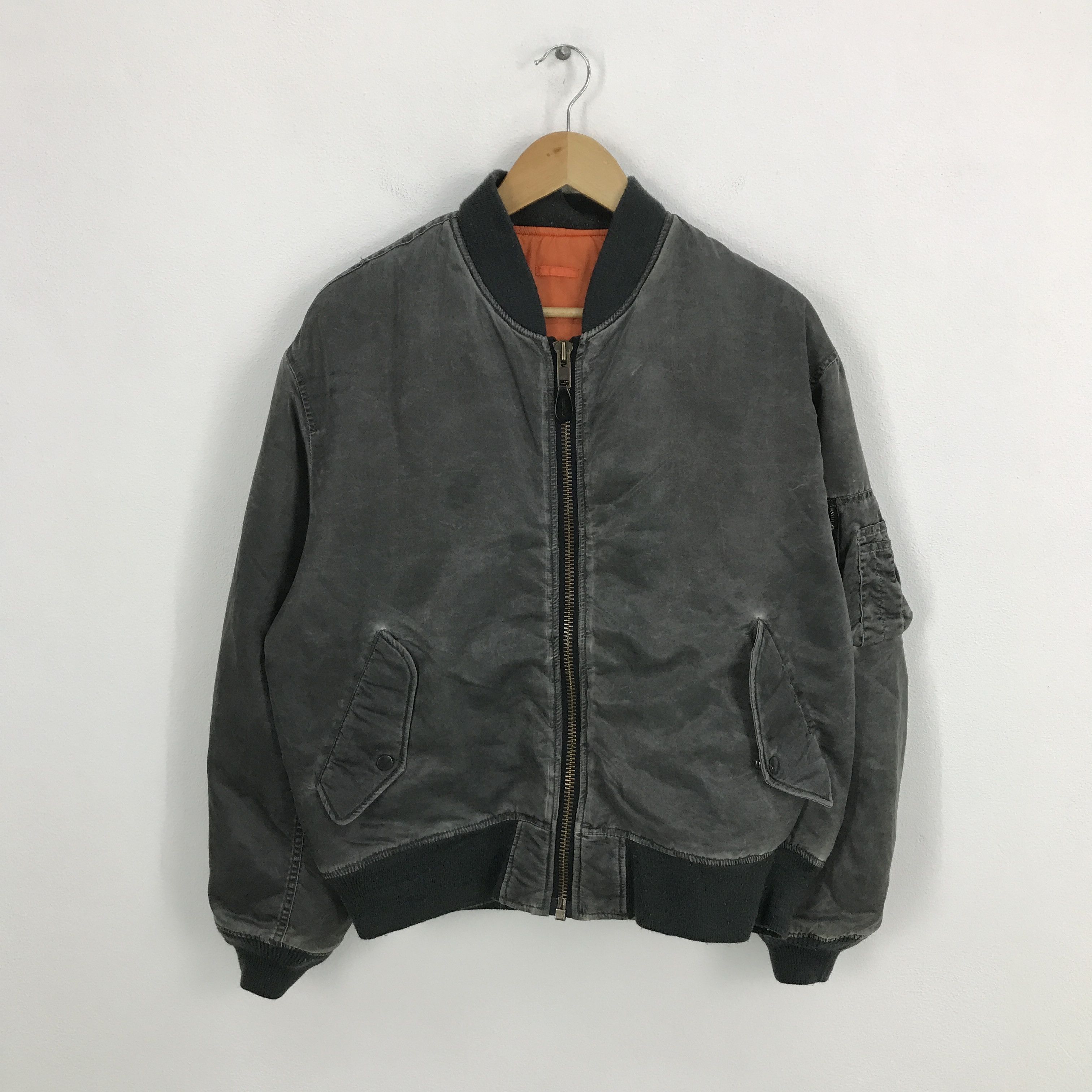 Japanese Brand Black Faded Style Japanese Bomber military style jacket Size US L / EU 52-54 / 3 - 1 Thumbnail
