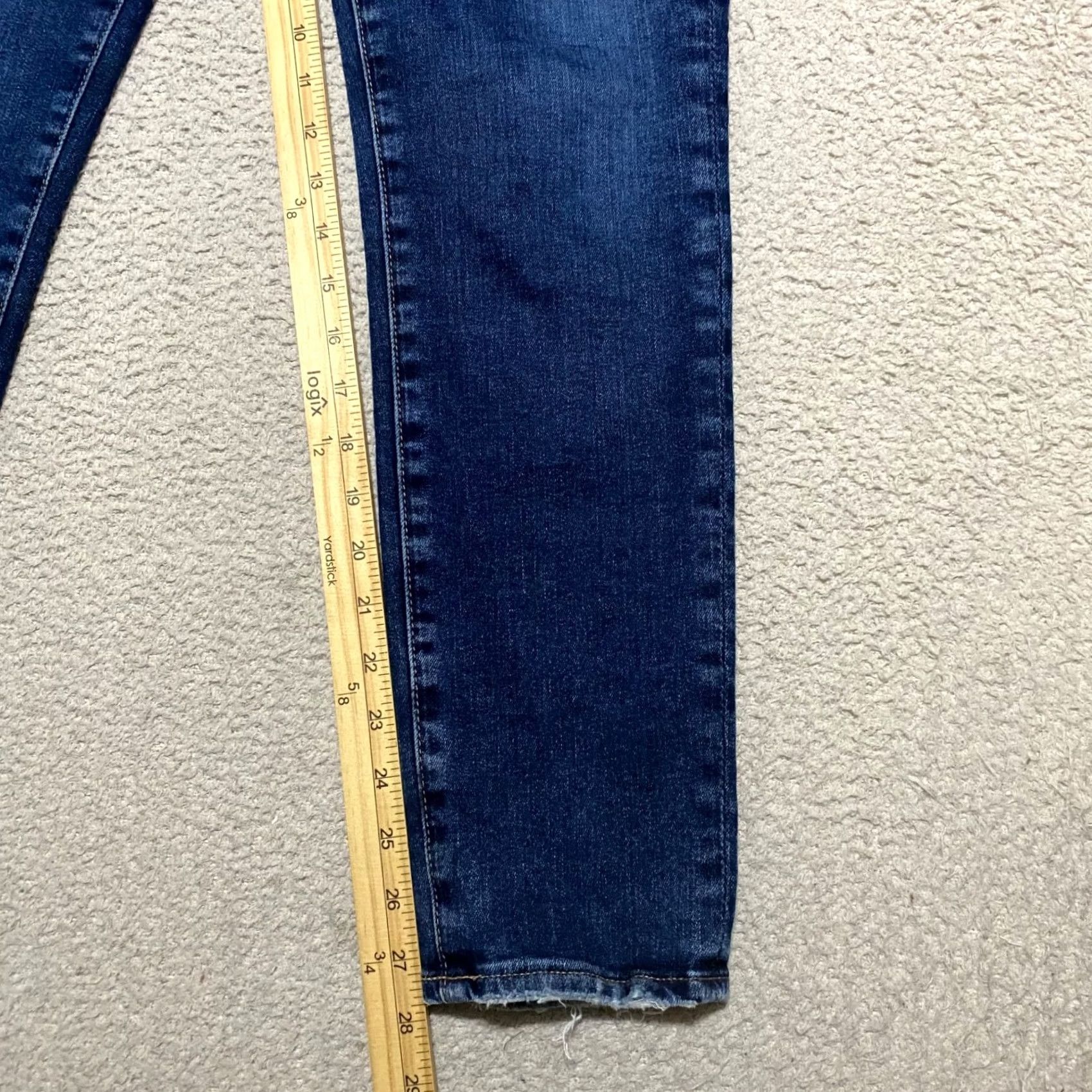 Denime AG Adriano Goldschmied Jeans Blue Denim Dark Wash Cigarette Slim 29 5-Pocket Design Size 29" - 6 Thumbnail