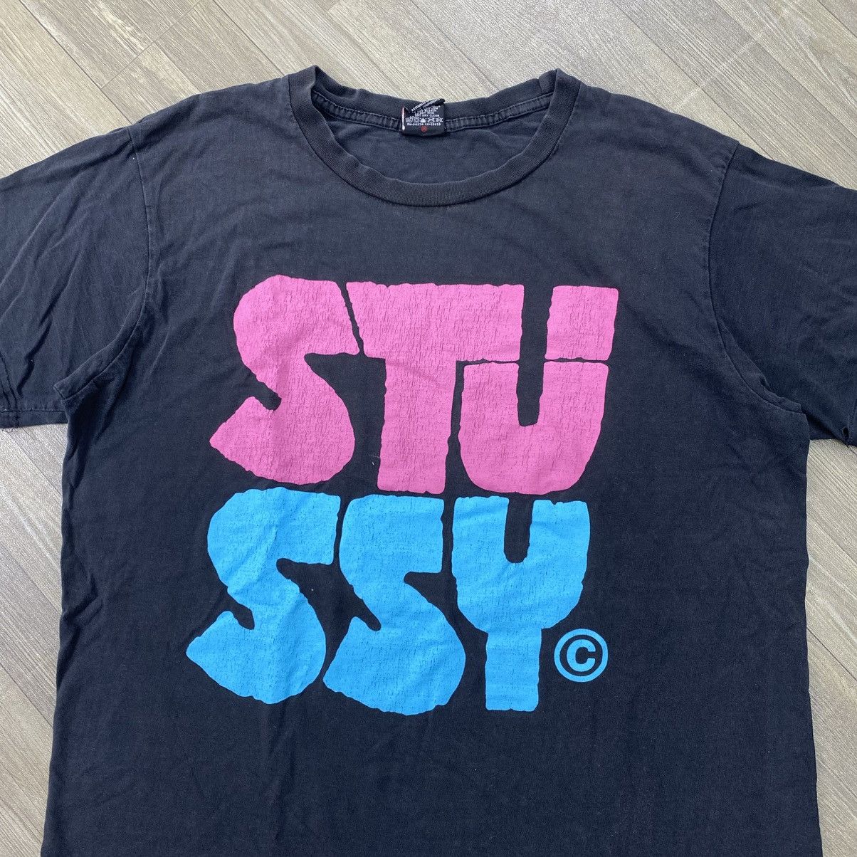Stussy Sun Faded💥 Vintage Stussy Spell Out Logo Skate Graphic Tee Size US L / EU 52-54 / 3 - 2 Thumbnail