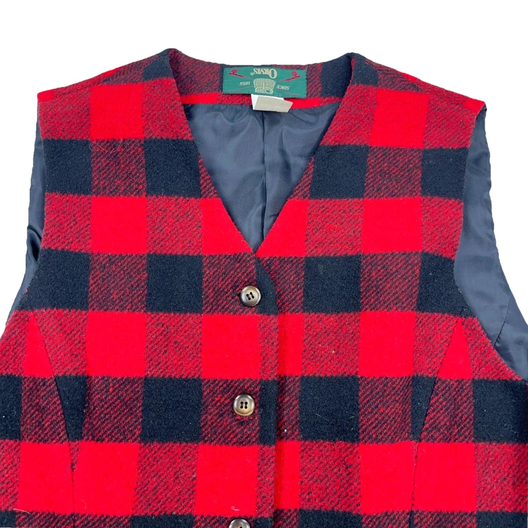 Orvis VINTAGE Orvis Vest Women Small Wool Red Black Buffalo Plaid Western Cowboy USA Women Size S / US 4 / IT 40 - 3 Thumbnail
