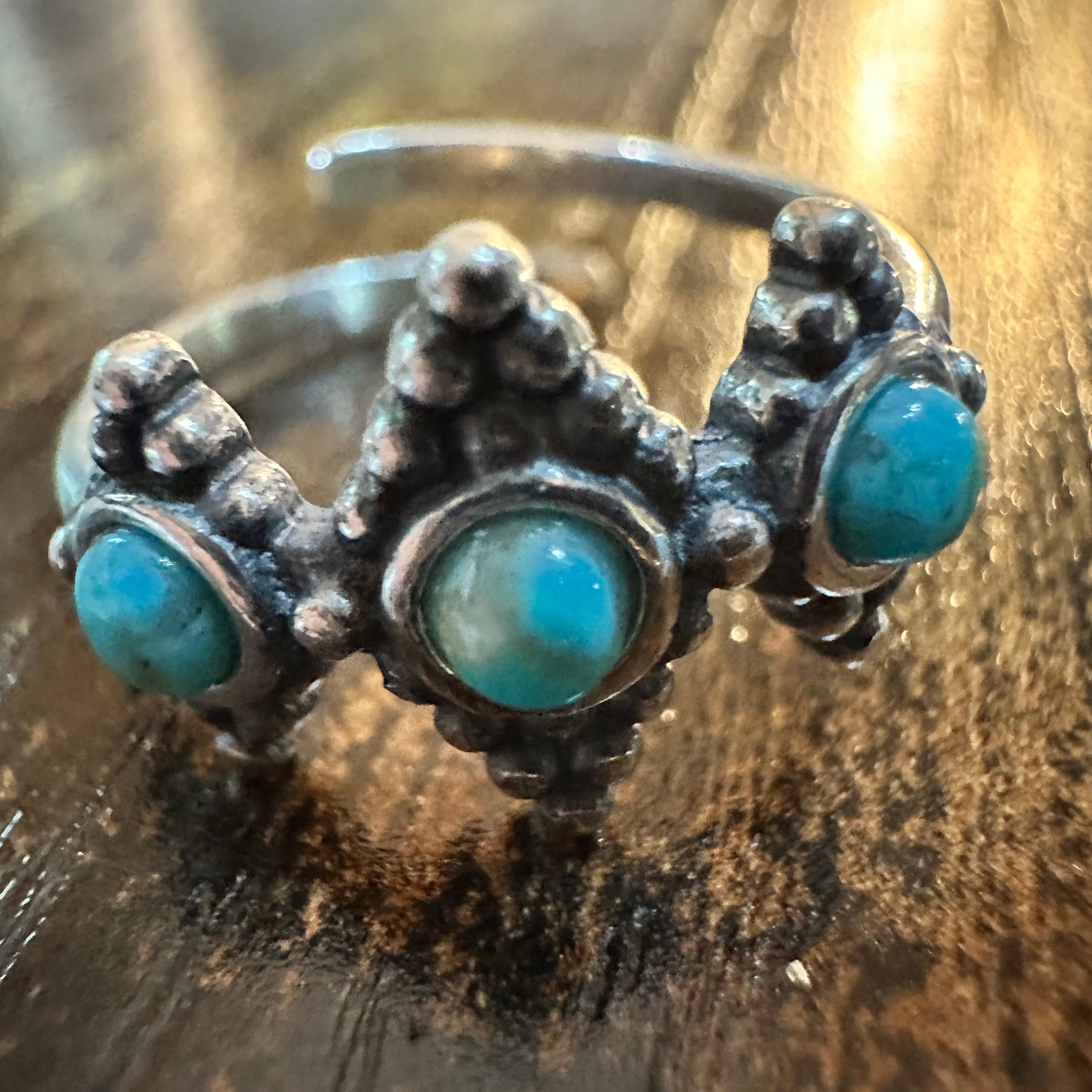 Other Boho Native American Turquoise Treasures: Adjustable Sterlin Size ONE SIZE - 8 Thumbnail