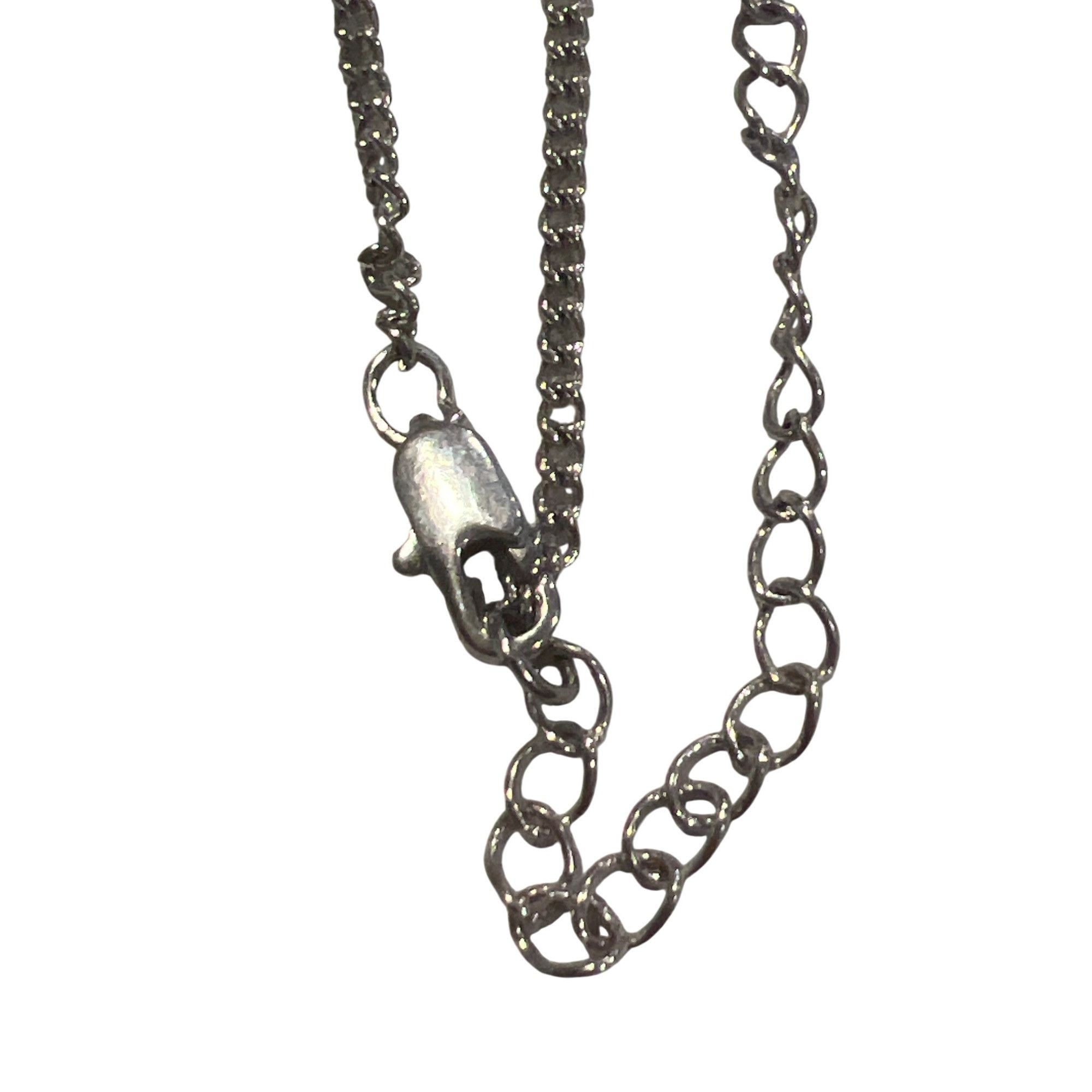 Other You and I Long Silver Tone Necklace Green Glass Faceted Bead Size ONE SIZE - 3 Thumbnail