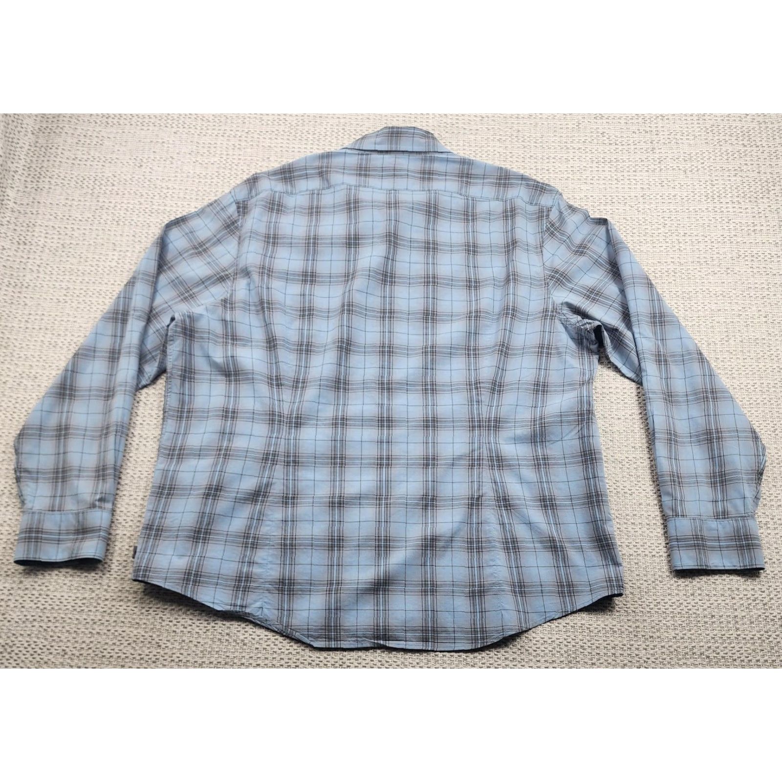John Varvatos John Varvatos U.S.A. Shirt Mens 2XL Blue Plaid Long Sleeve Button Down Cotton Size US XXL / EU 58 / 5 - 6 Thumbnail