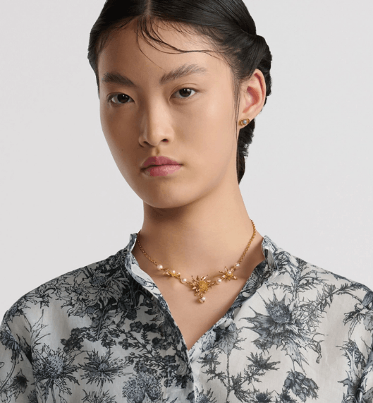 Dior o1w1db10126 N3084W Size : OS / Short Necklace in Gold/White Size ONE SIZE - 3 Thumbnail