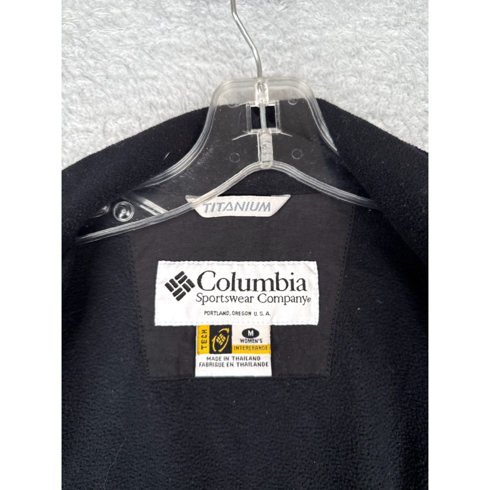 Vintage Columbia Jacket Women M Black Interchange Titanium Polyester Fleece Full Zip Hooded Lightweight Pockets Outdoor Vintage No Size M / US 6-8 / IT 42-44 - 3 Thumbnail