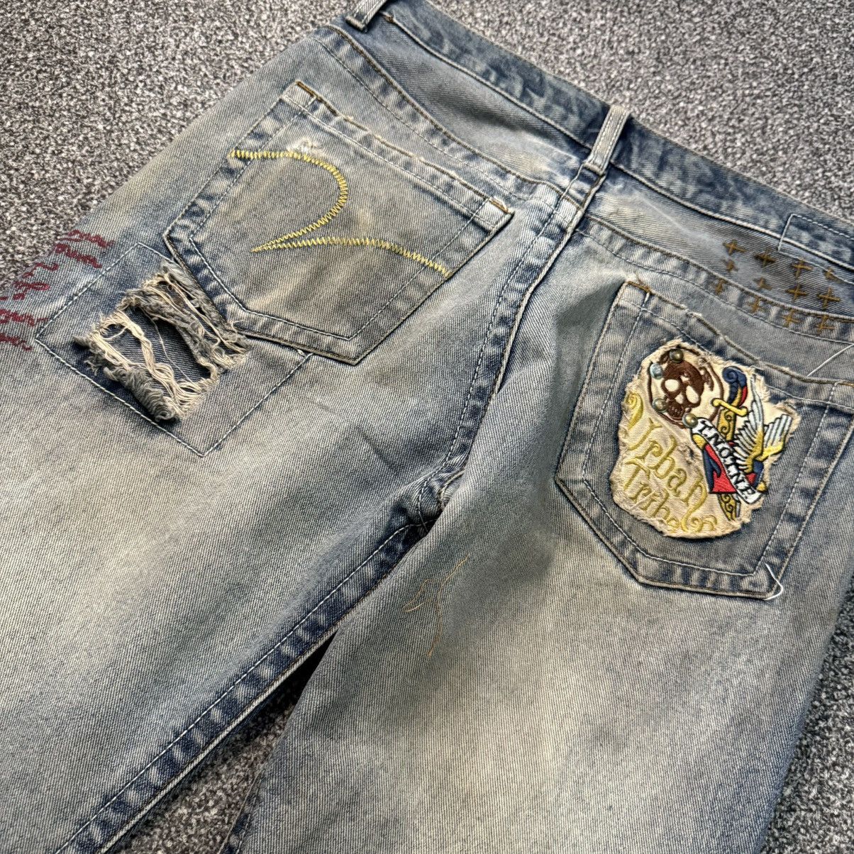 Affliction 🔥 Archival Urban Tribe Distressed Thrashed Punk Jeans Size US 30 / EU 46 - 10 Thumbnail