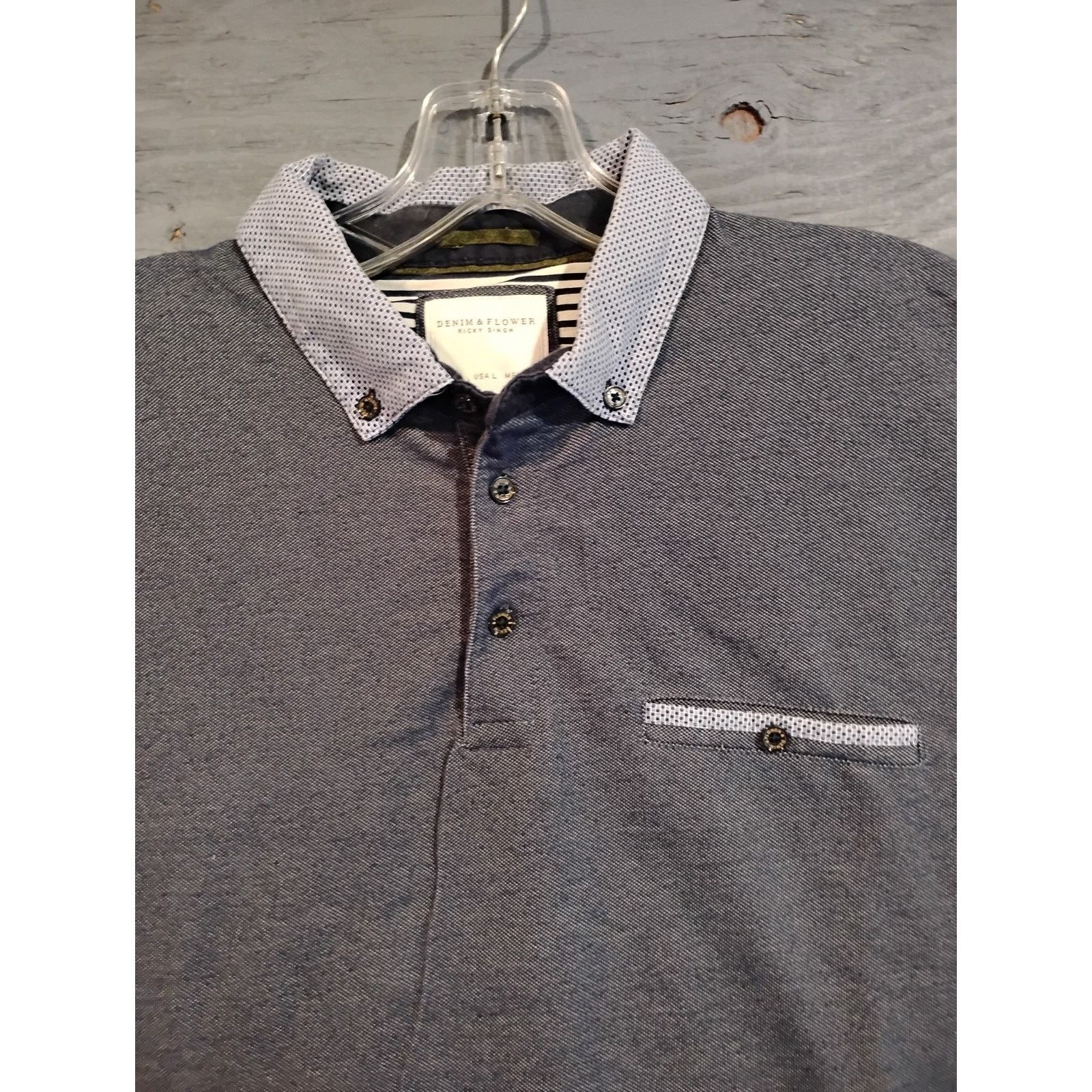 Other D & F Mens Gray Collar Shirt (Size Large) Size US L / EU 52-54 / 3 - 3 Thumbnail
