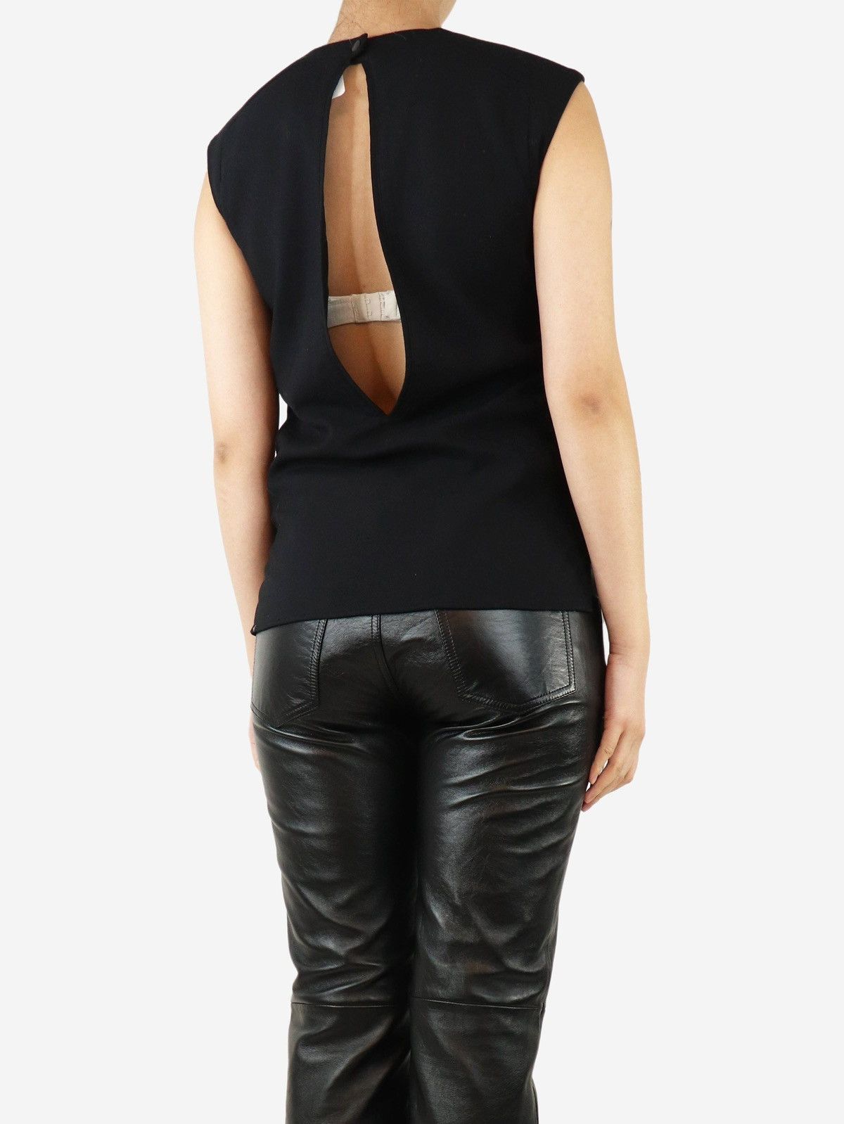 Helmut Lang HELMUT LANG CALF HAIR CAPPED SLEEVELESS BLOUSE Size S / US 4 / IT 40 - 2 Thumbnail