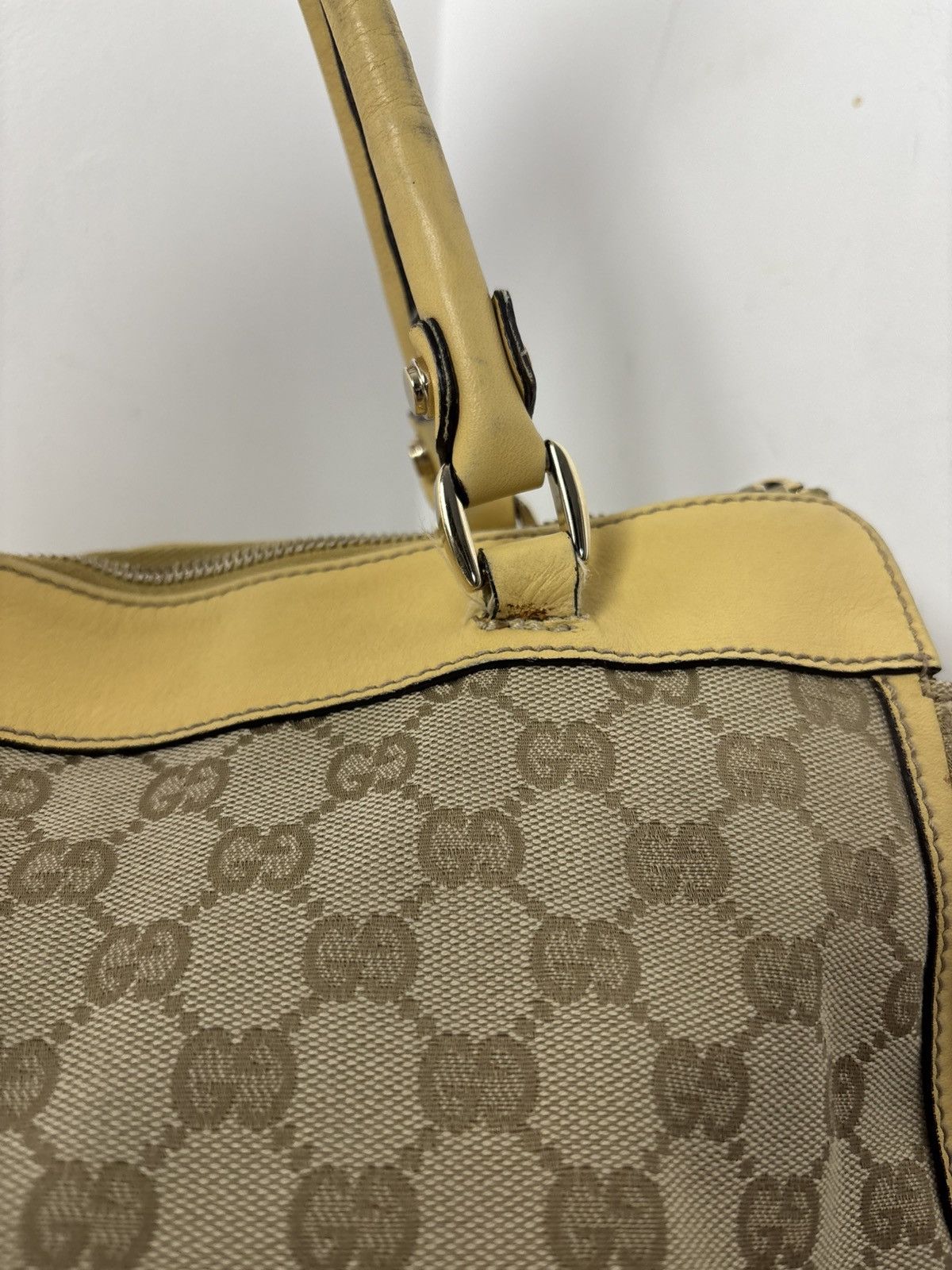 Gucci GUCCI GG Canvas Tote Bag Beige Gold Auth th540 Golden boston Size ONE SIZE - 8 Thumbnail