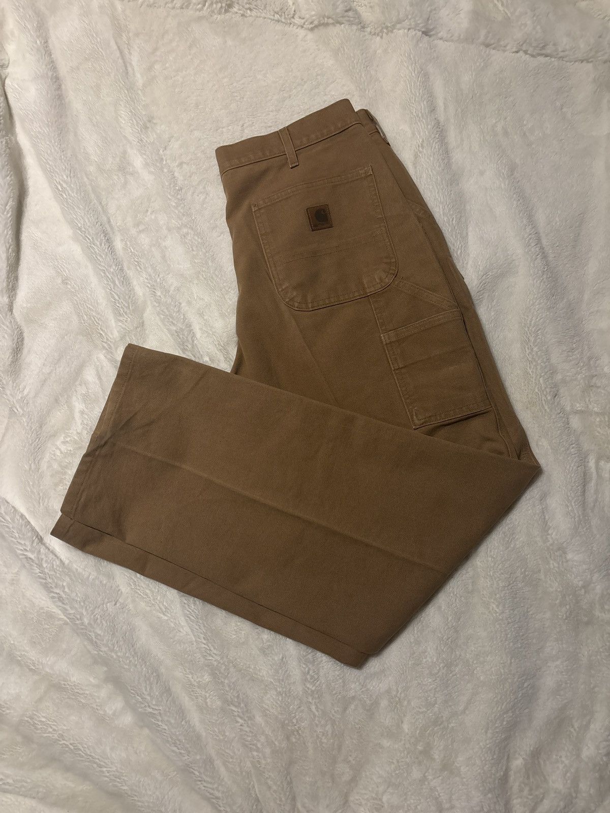 Carhartt Vintage Y2K Carhartt tan/khaki carpenter pants Size US 34 / EU 50 - 1 Thumbnail