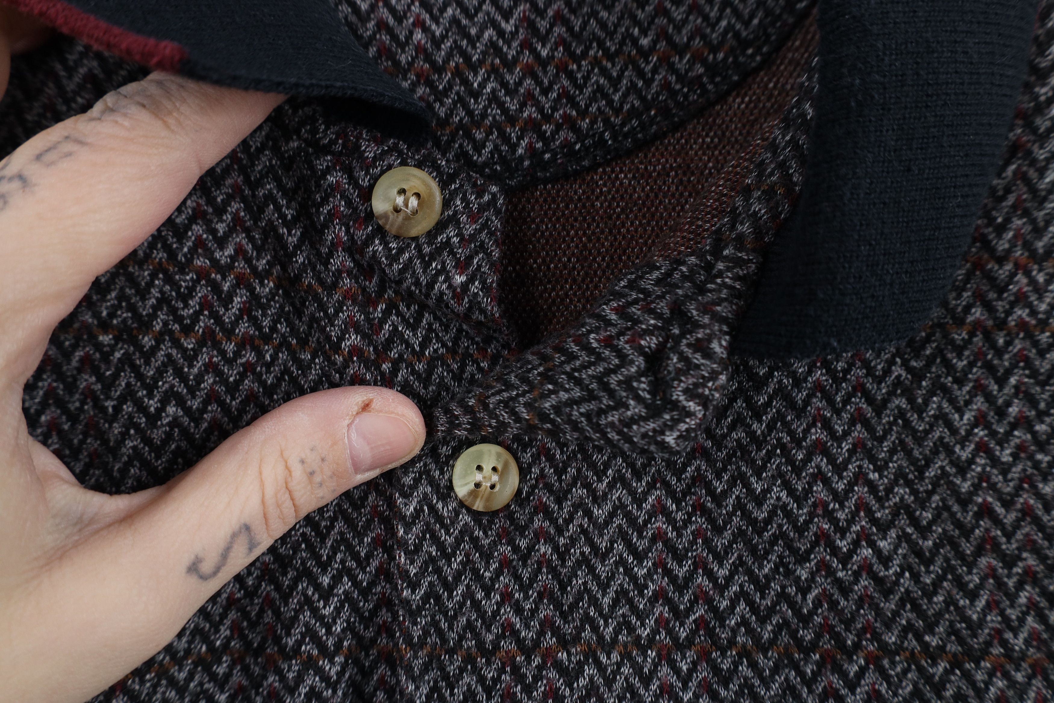 Vintage Vintage 90s Streetwear Herringbone Long Sleeve Rugby Polo Size US XL / EU 56 / 4 - 5 Thumbnail