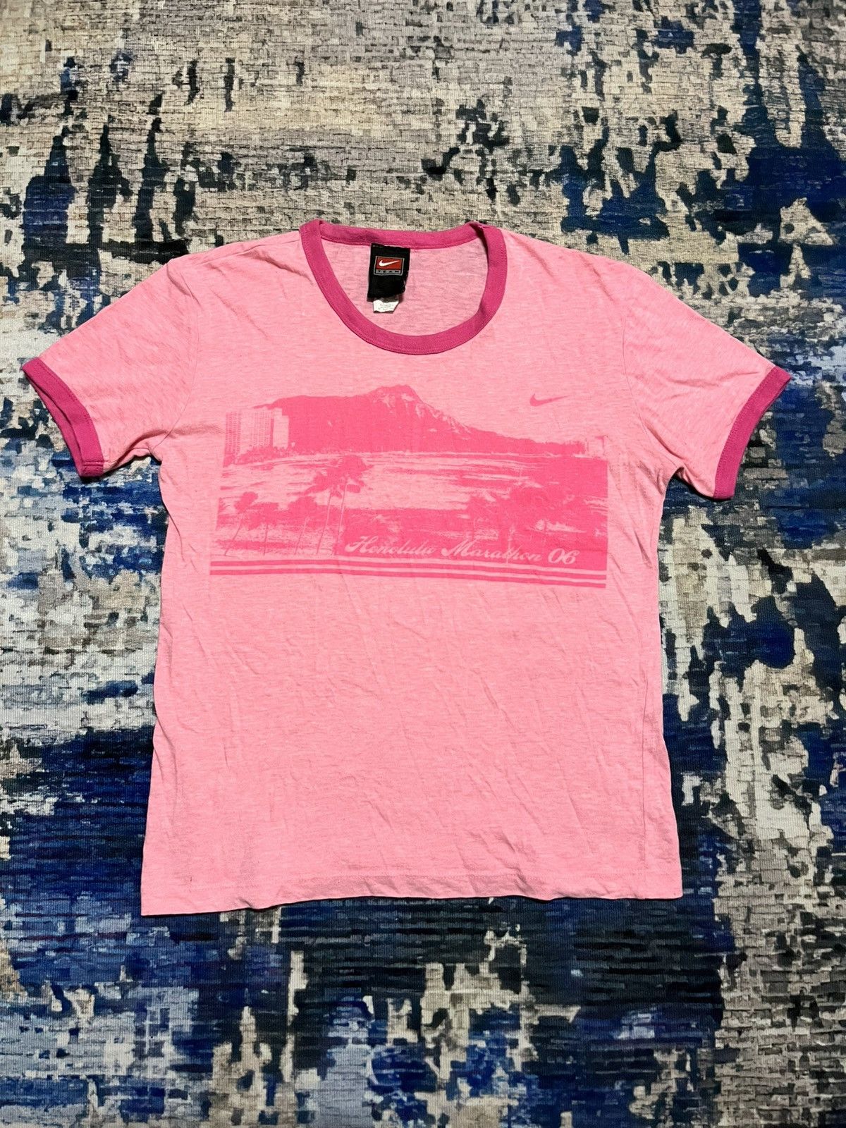 Nike Vintage Nike Honolulu Marathon Ringer Tees Size US S / EU 44-46 / 1 - 1 Thumbnail