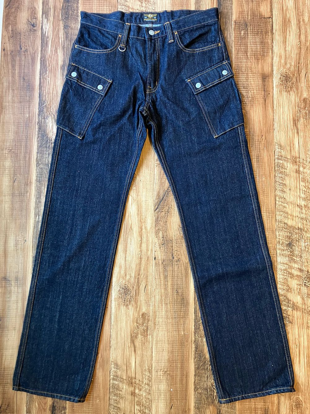 KOJIMA GENES Kojima Genes RNB-1127 W33 x L34 13oz Denim Cargo Pants Size US 33 - 1 Thumbnail