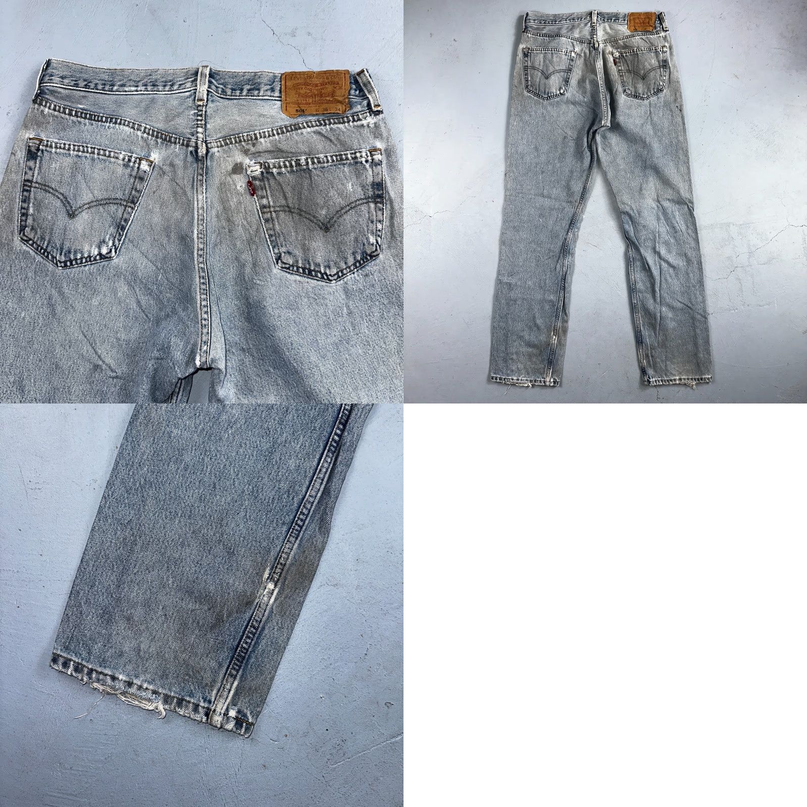 Levi's VINTAGE Levi's 501 Jeans Straight 36x34 Blue Light Wash 90s Womens/Mens? Size US 36 / EU 52 - 10 Thumbnail
