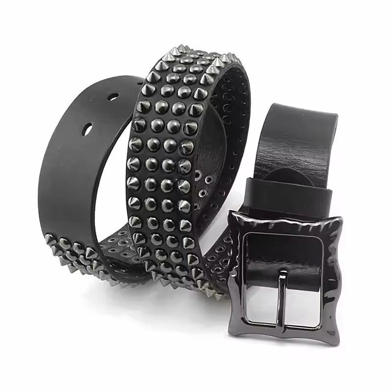 Japanese Brand 105 cm Men Spike Rivet Studded Belt Size ONE SIZE - 1 Thumbnail
