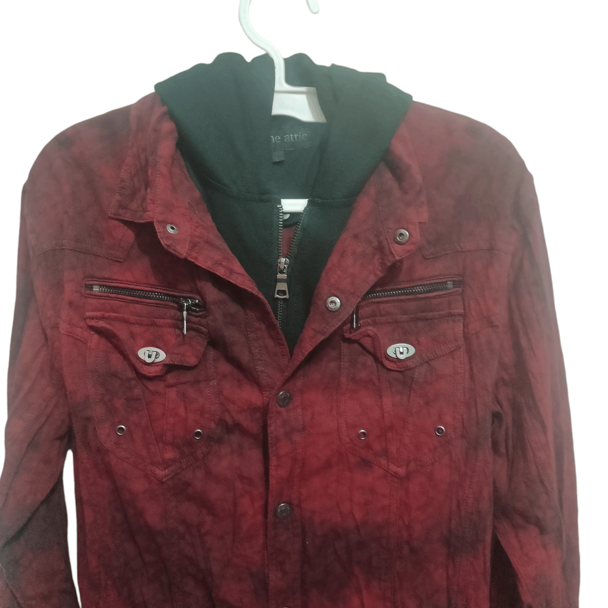 In The Attic 🔥Rare in the attic Double Layer Shirt Hood Goth Punk Size US M / EU 48-50 / 2 - 2 Thumbnail