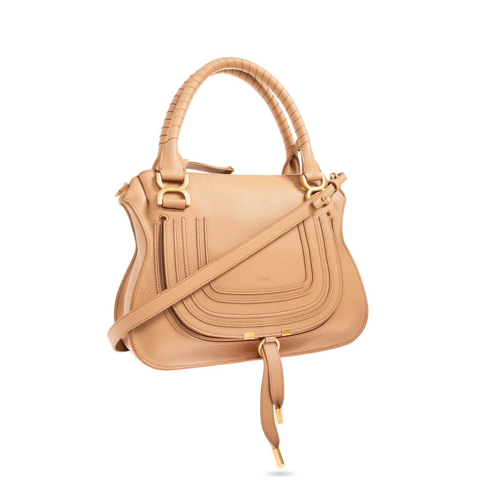 Chloe Chloe Medium Hobo Light Tan Grained Leather Shoulder Bag New Size ONE SIZE - 3 Thumbnail