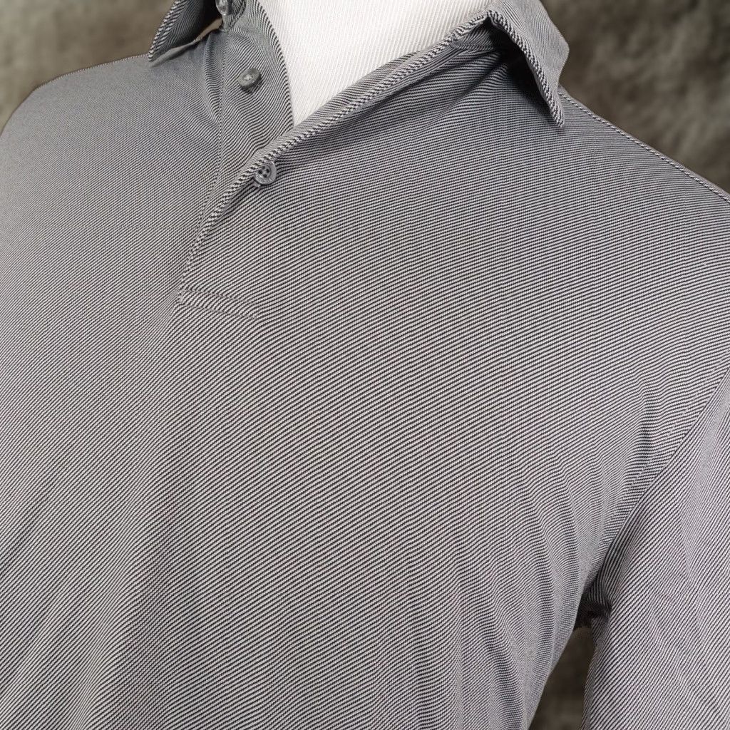 Roundtree & Yorke Roundtree & Yorke Polo Shirt Mens L Gray Striped Performance Golf Jersey Size US L / EU 52-54 / 3 - 1 Thumbnail