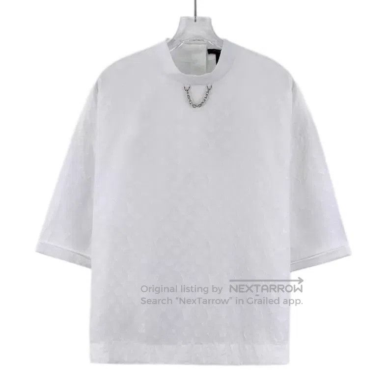 Louis Vuitton Louis Vuitton White logo jacquard full-print cotton crew n Size XS / US 0-2 / IT 36-38 - 1 Thumbnail