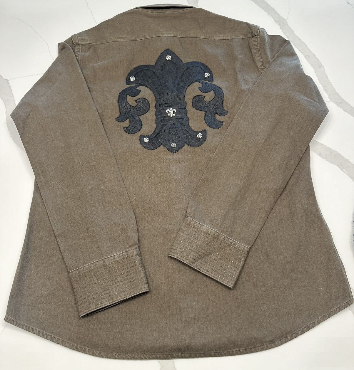 Chrome Hearts 🔥Chrome Hearts Silver Button M65 Jacket with Fleur Patches🔥 Size US XL / EU 56 / 4 - 2 Thumbnail