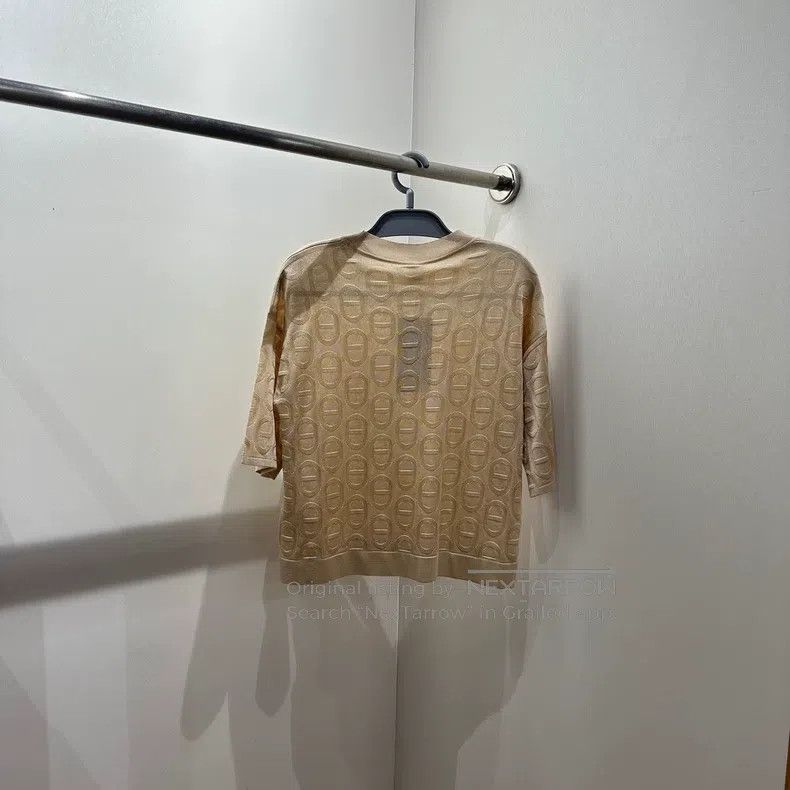 Hermes Hermes All-Over Pig Nose Print Silk Short Sleeve Size XS / US 0-2 / IT 36-38 - 2 Thumbnail