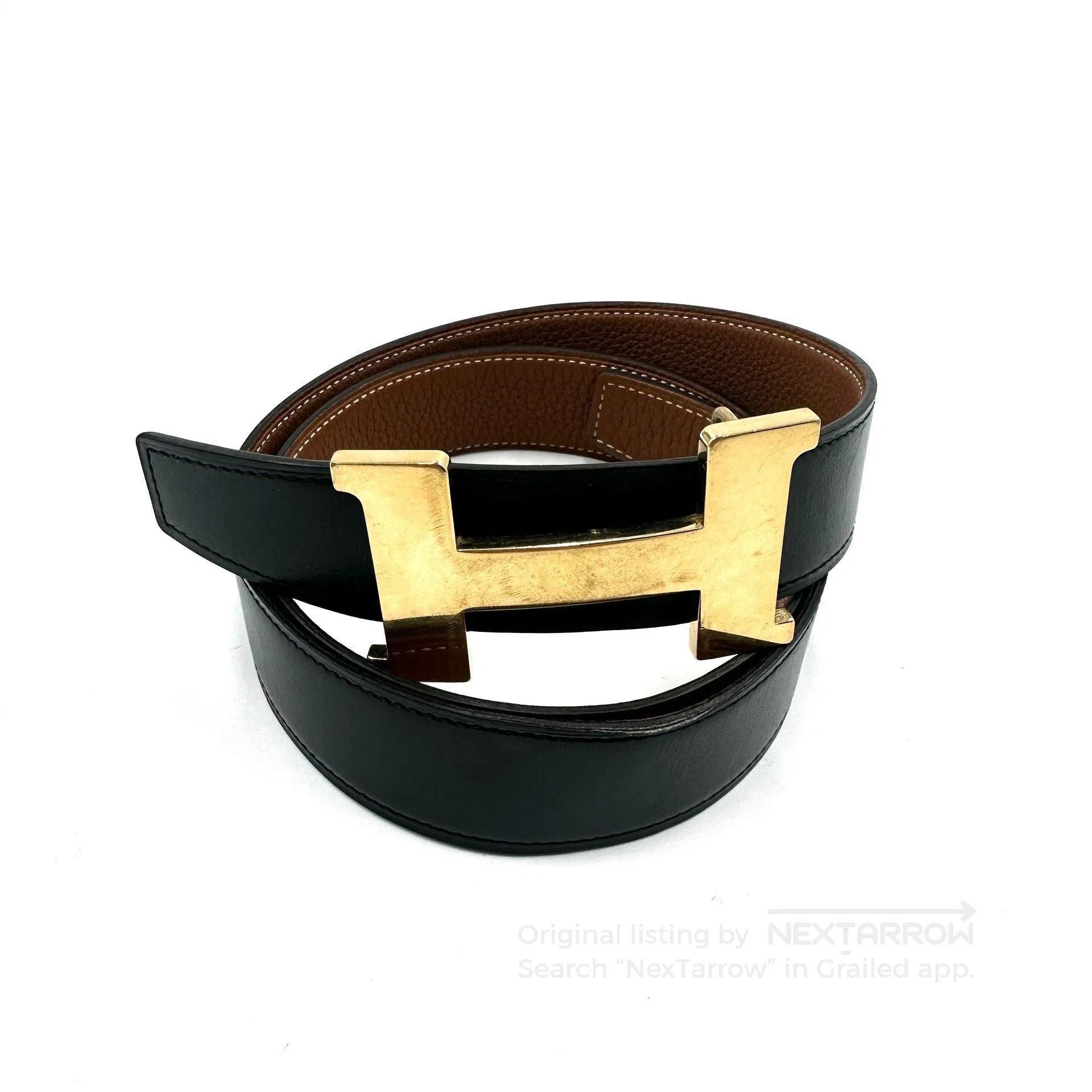 Hermes Hermes Classic Black Gold Buckle Belt. Size ONE SIZE - 1 Thumbnail