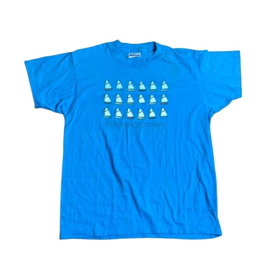 Vintage 70s Vintage Provincetown Sailing Tshirt Blue Large Single St Size US L / EU 52-54 / 3 - 1 Thumbnail
