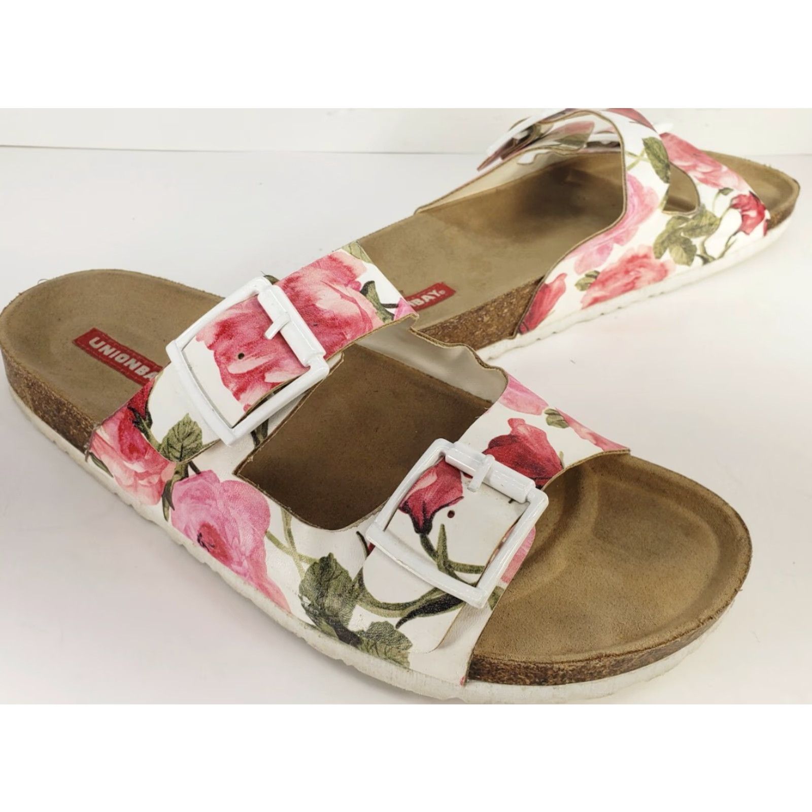 Vintage Union Bay Melissa Women's 11M Floral Open Toe Double Strap Slide Cork Sandals Size US 11 / IT 41 - 2 Thumbnail